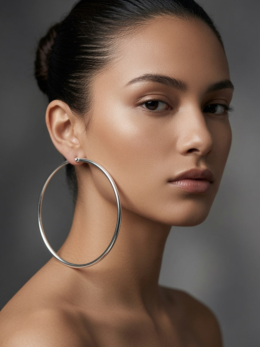 S925 Sterling Silver Classic Hoop Earrings