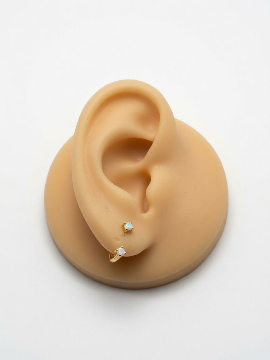 S925 Gold Plated Opal Ear Jacket Earrings – October Birthstone