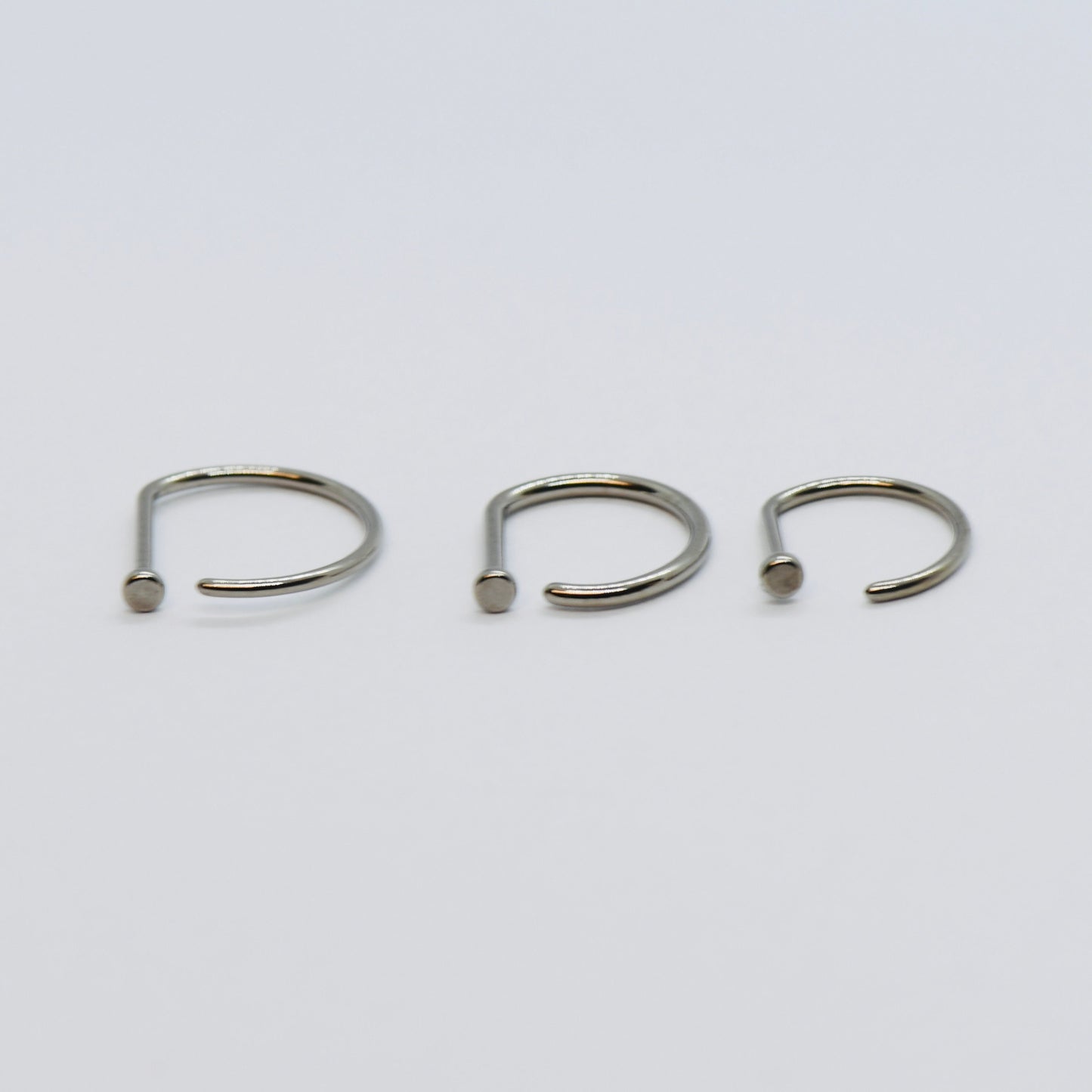 F136 Titanium 20g, 18g D Shape Nose Ring