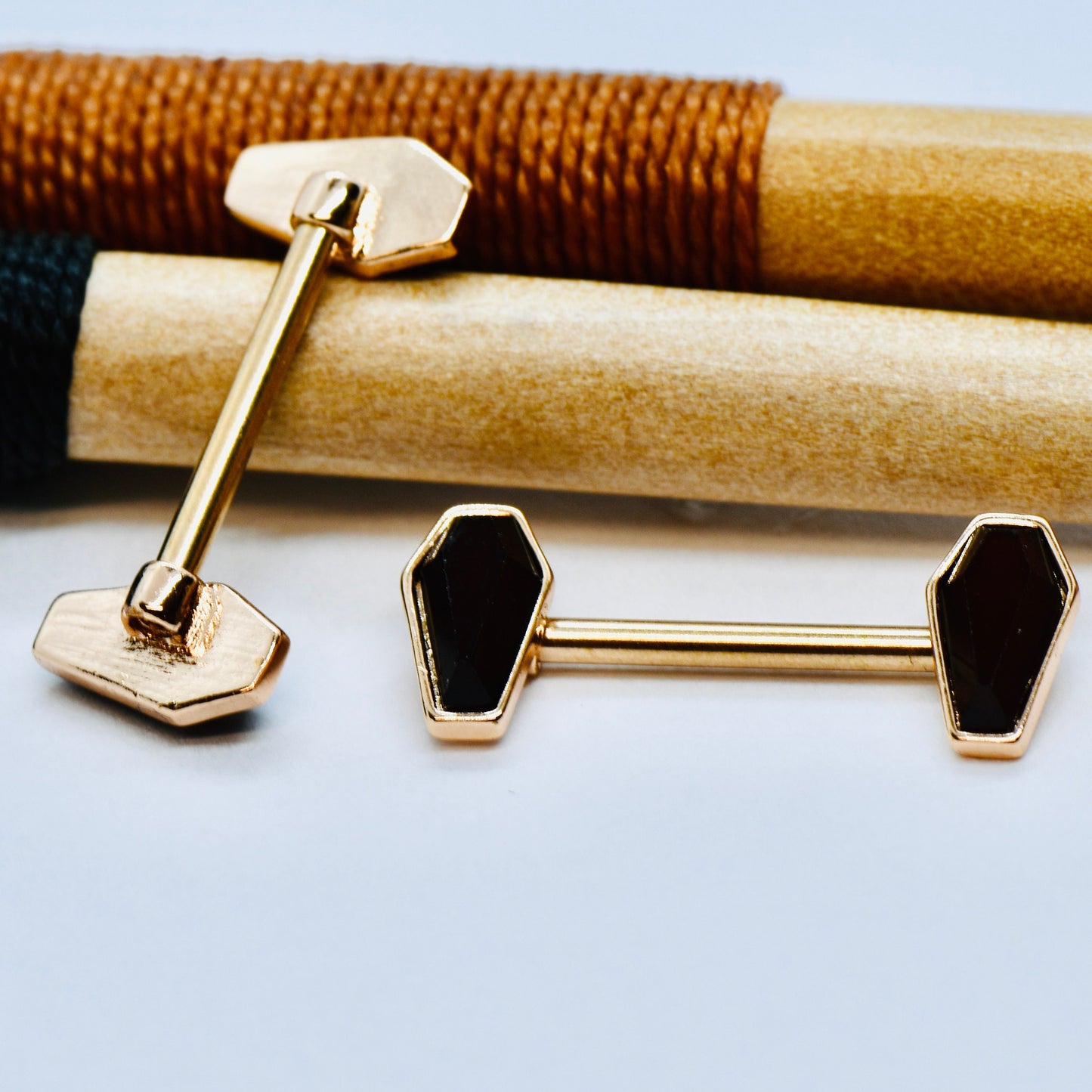 14G 316L Surgical Steel Nipple Bars With Shield Shape Ends, Nipple Piercing Body Jewellery
