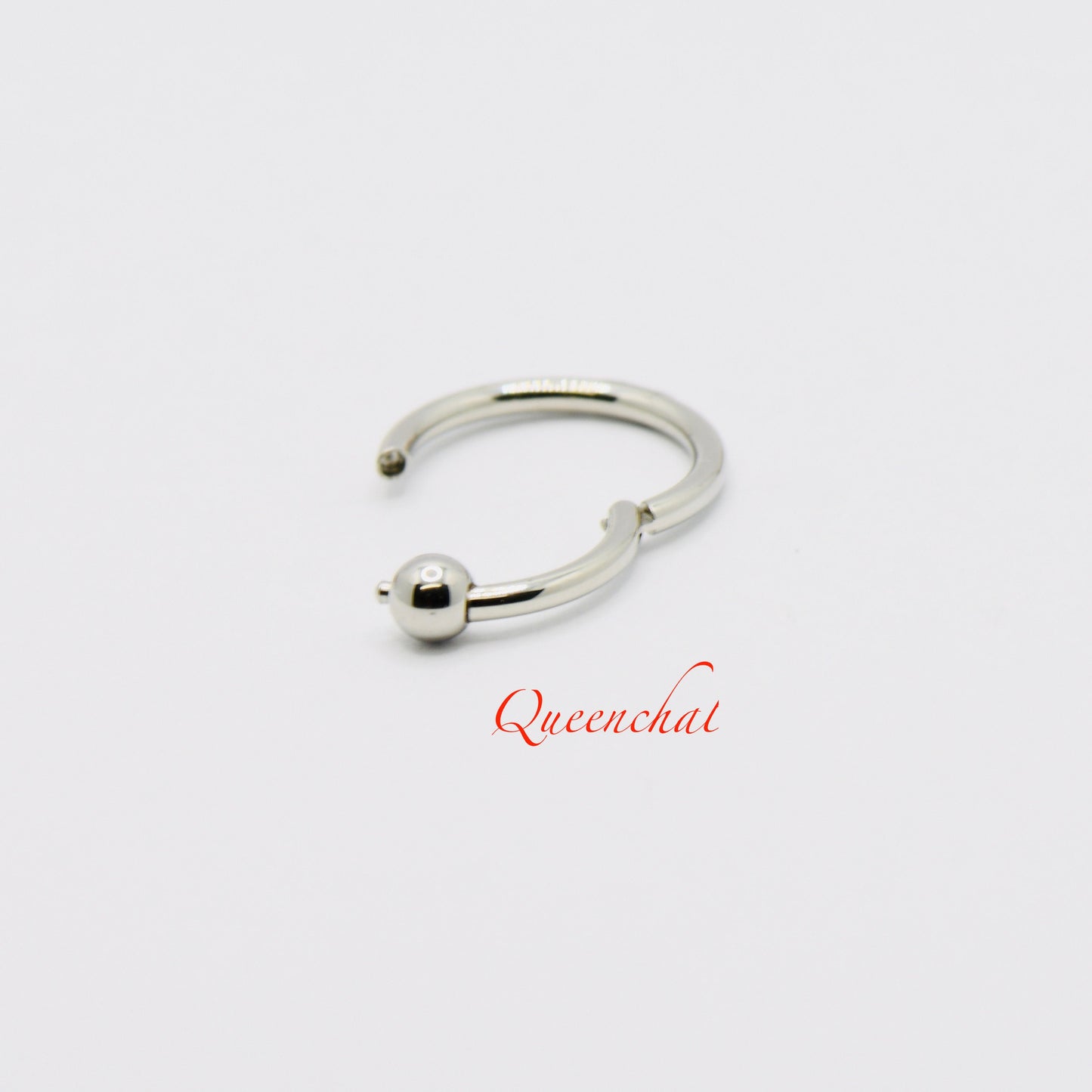 16G 316L Surgical Steel Segment Ring With a Bead Hinged Clicker Helix, Conch, Septum Ring BCR Shaped Segment Ring