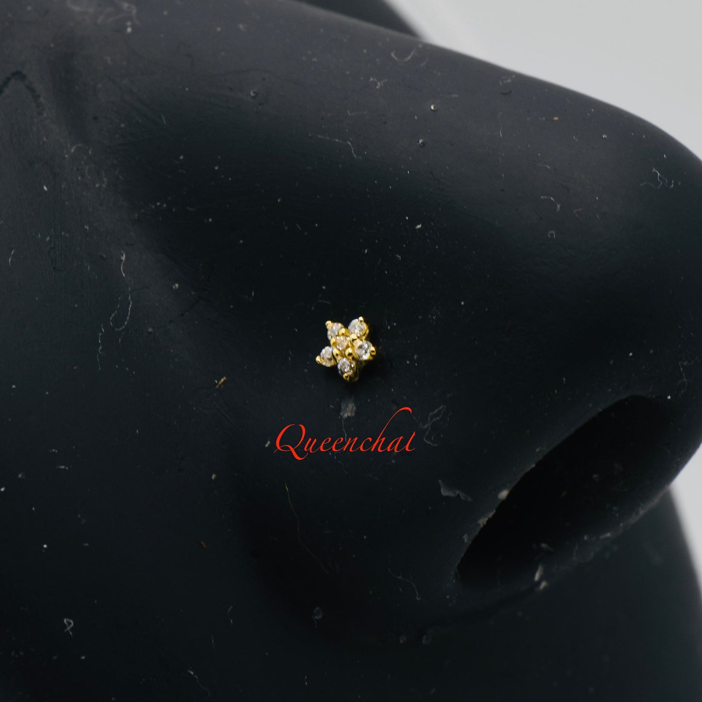 20G 14K Solid Gold Flower Nose Stud