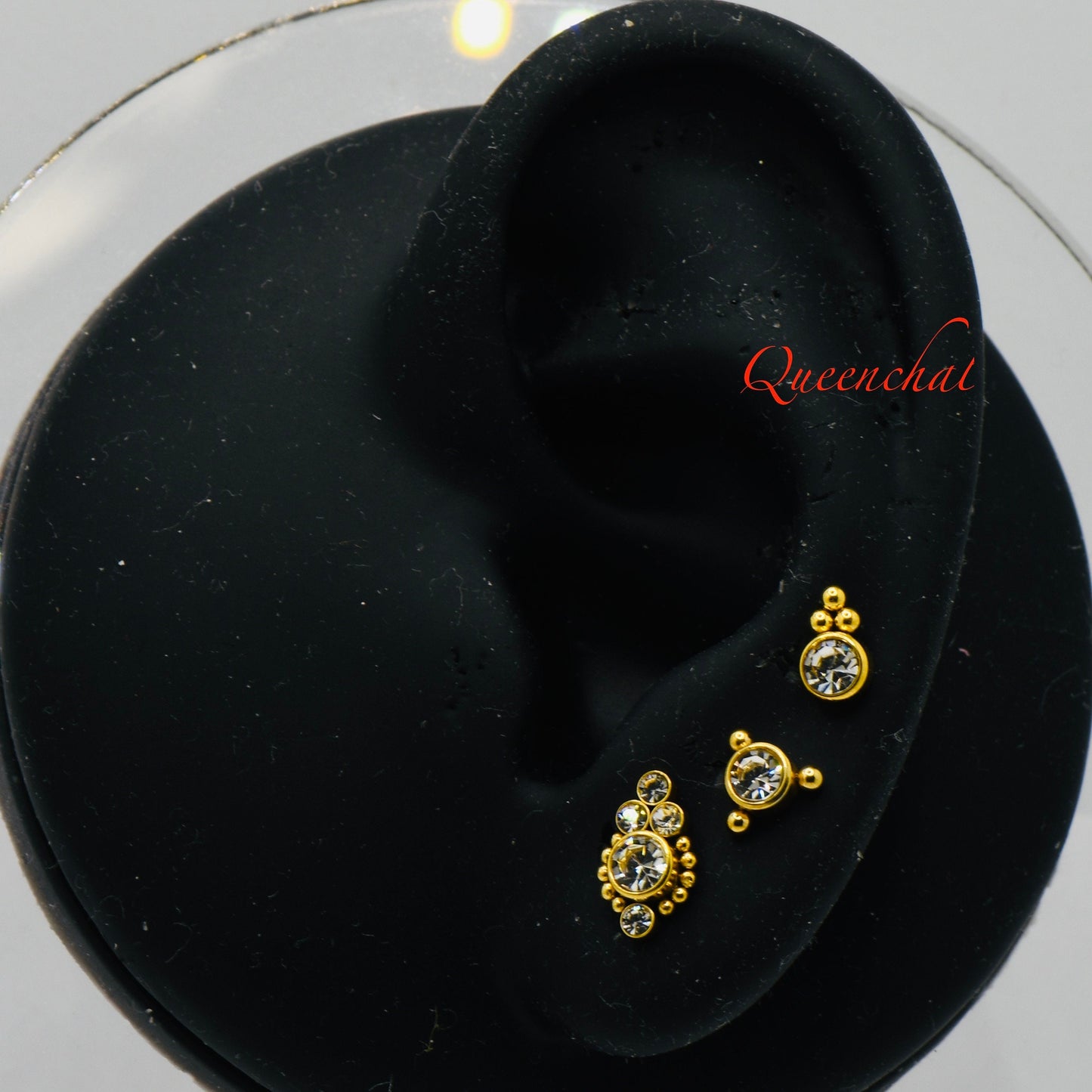 16g 316L Surgical Steel Internally Threaded Beaded Labret CZ Labret Stud Ear Piercing, Nose, Lip, Helix, Tragus, Conch Stud Earring 6mm Bar