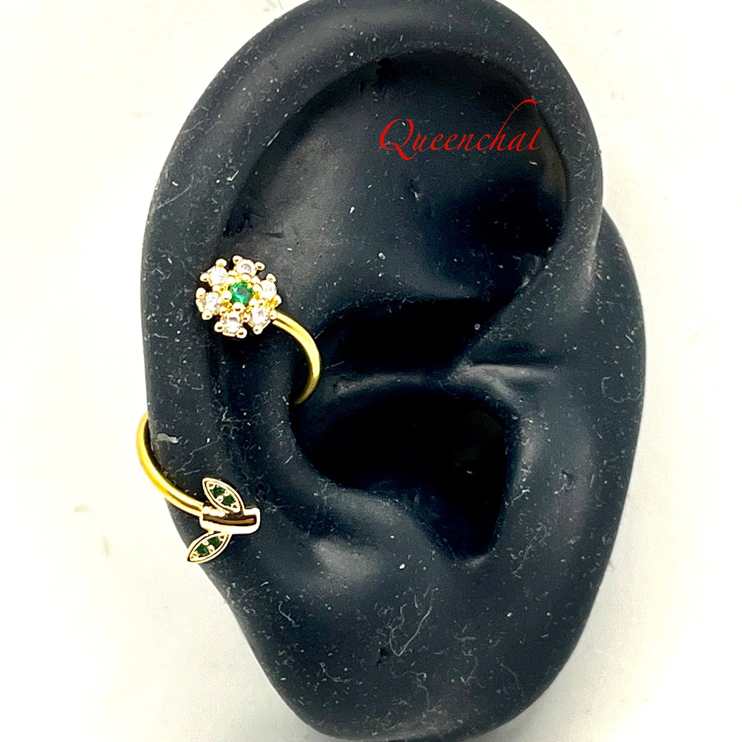 Twisted Conch Earring 316L S/S Bee, Flower, Amethyst 16G Twist Lip Spiral Ring Belly Bars Cartilage Earring Piercing Jewellery