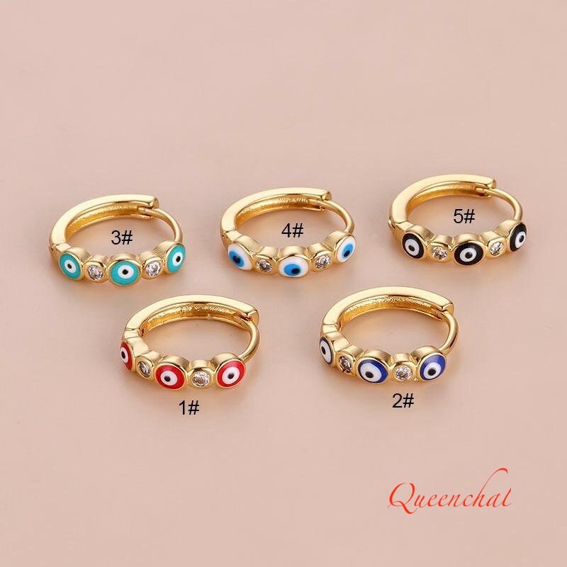 316L Surgical Steel Gold Evil Eye Huggie Hoop Earrings Daily Hoop Earring Symbol Of Protection Hoops Earrings