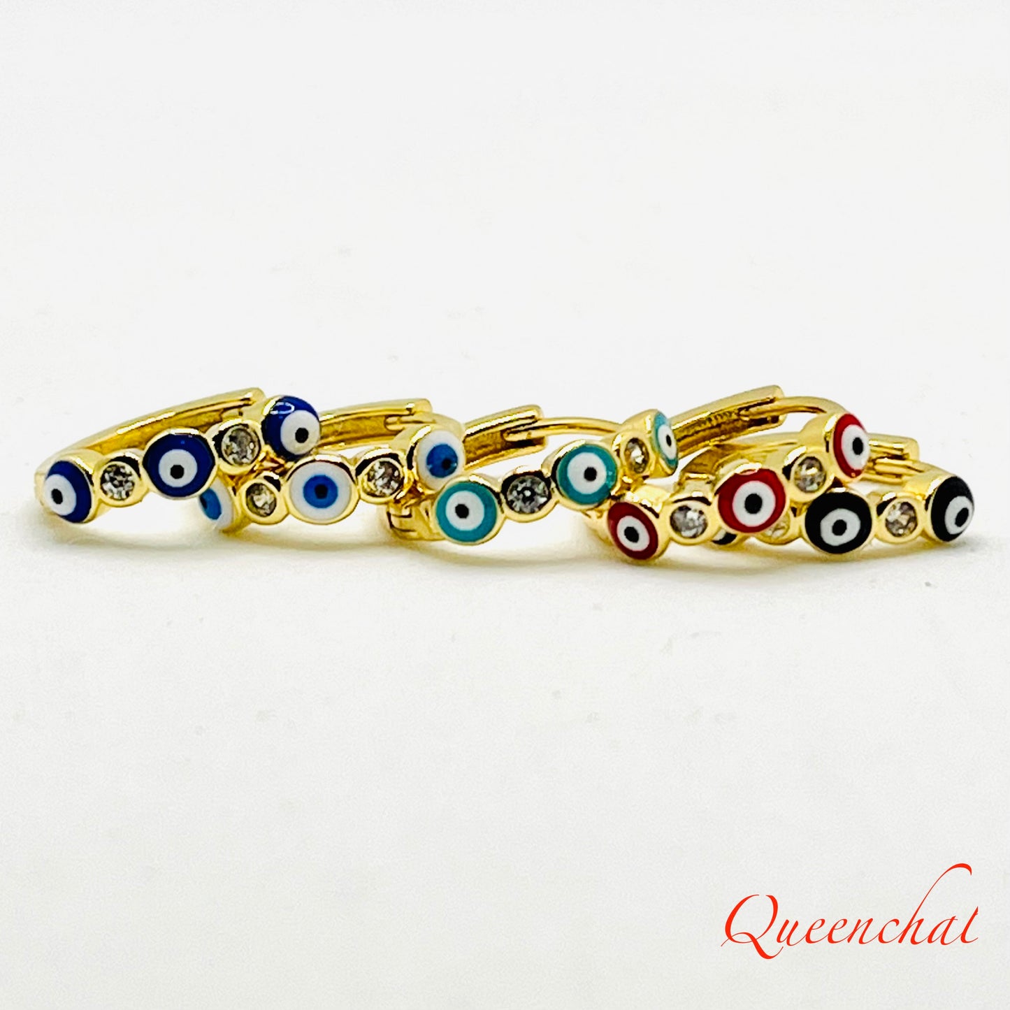 316L Surgical Steel Gold Evil Eye Huggie Hoop Earrings Daily Hoop Earring Symbol Of Protection Hoops Earrings
