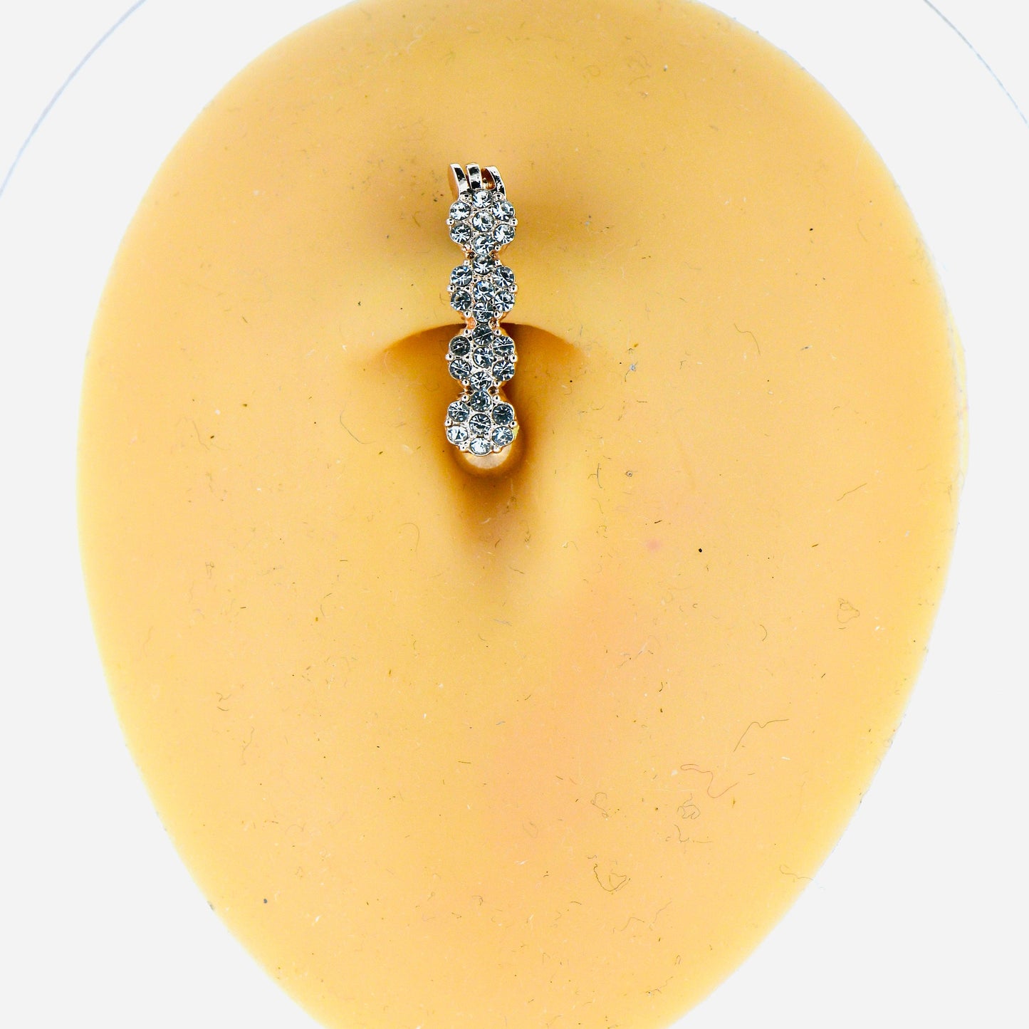 14G Sparkling Flowers Up Side Down Belly Bar, Navel Ring