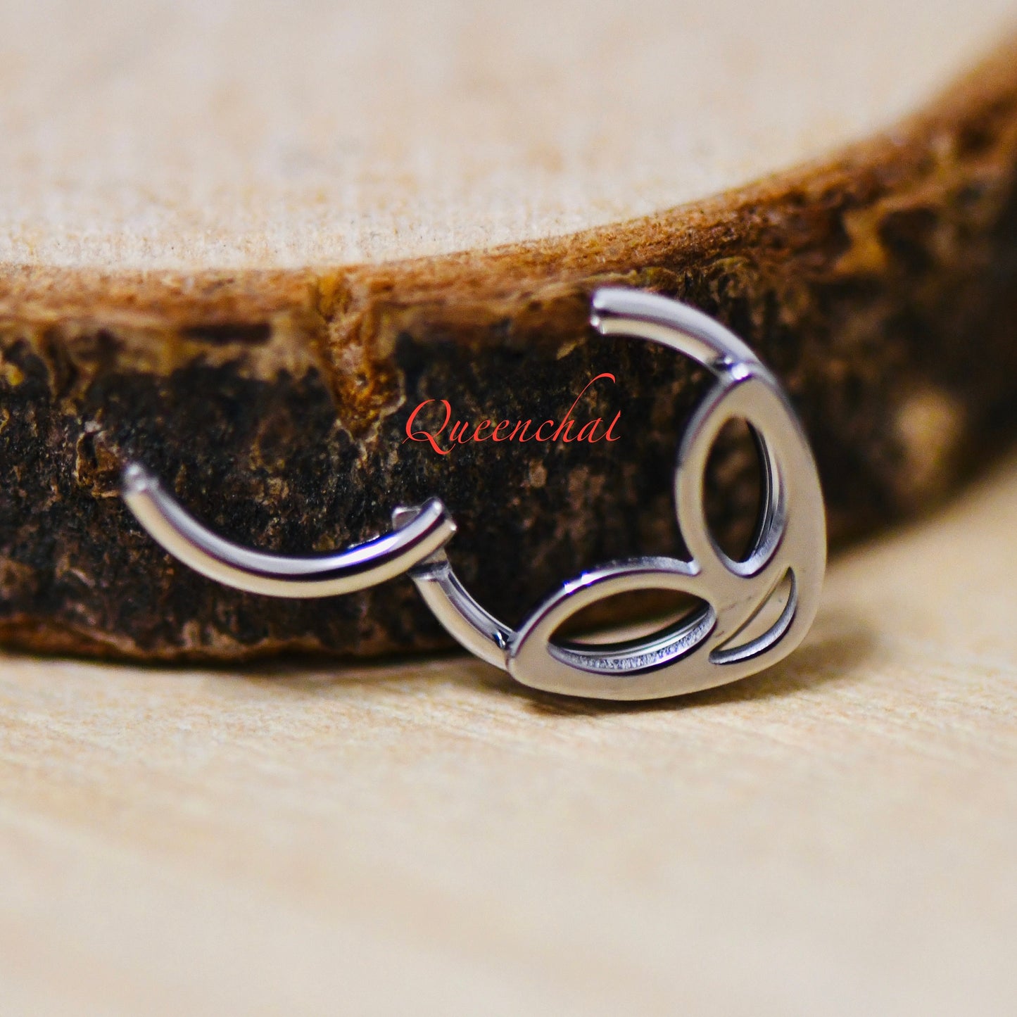 16G 316L S/S Alien Face Hinged Segment Ring Septum Ring Nose Ring 8mm