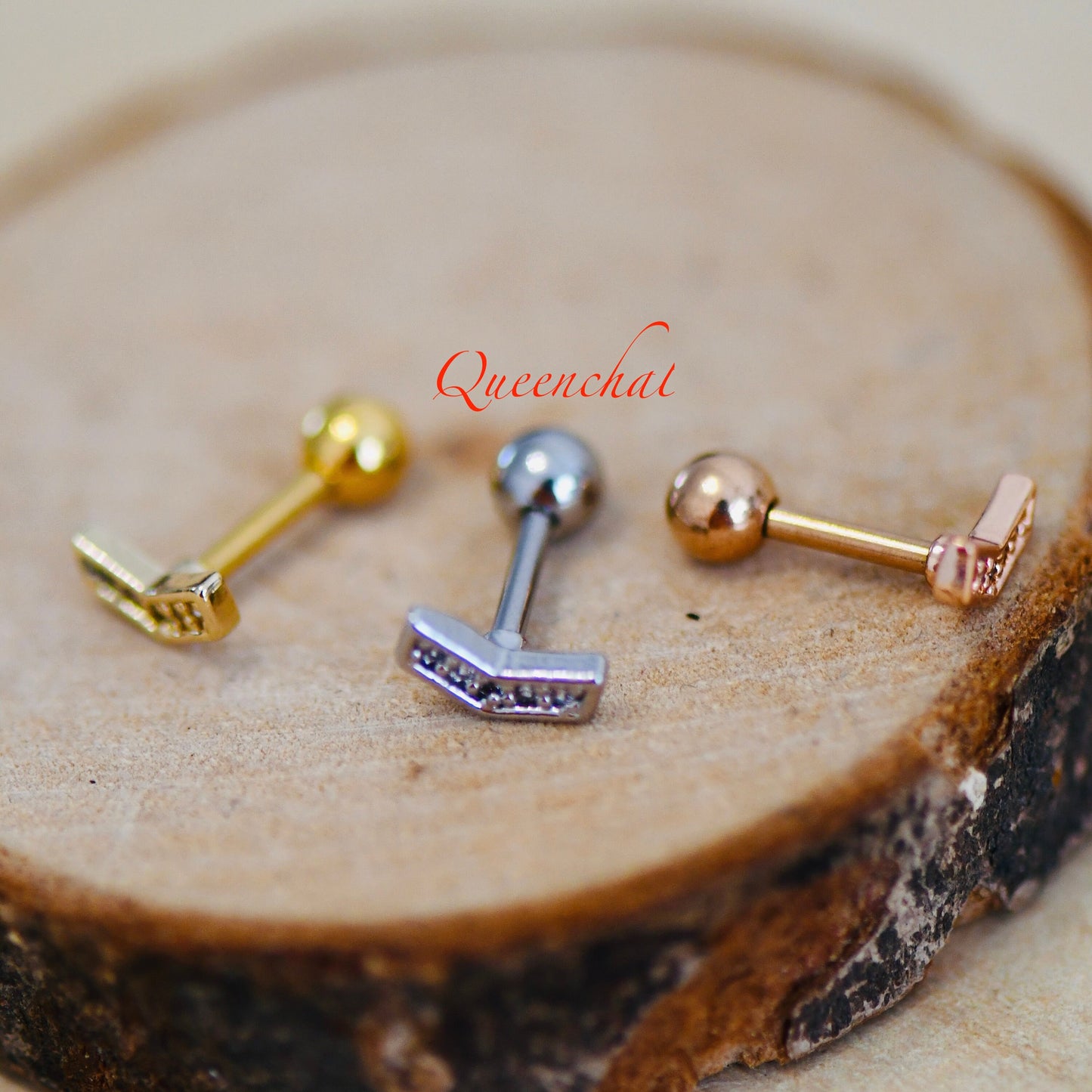 16G 316L Surgical Steel CZ Stud Earring, Cartilage Stud Body Piercing Jewellery Lobe Earring