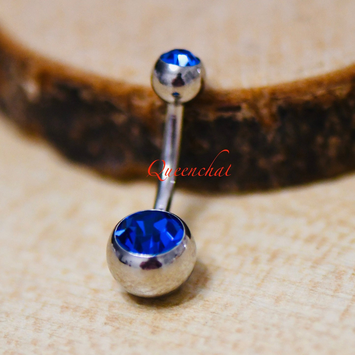 14G 316L Surgical Steel Double Jewelled Belly Bar Double Gem Navel Ring Belly Button Bar Silver Belly Bar
