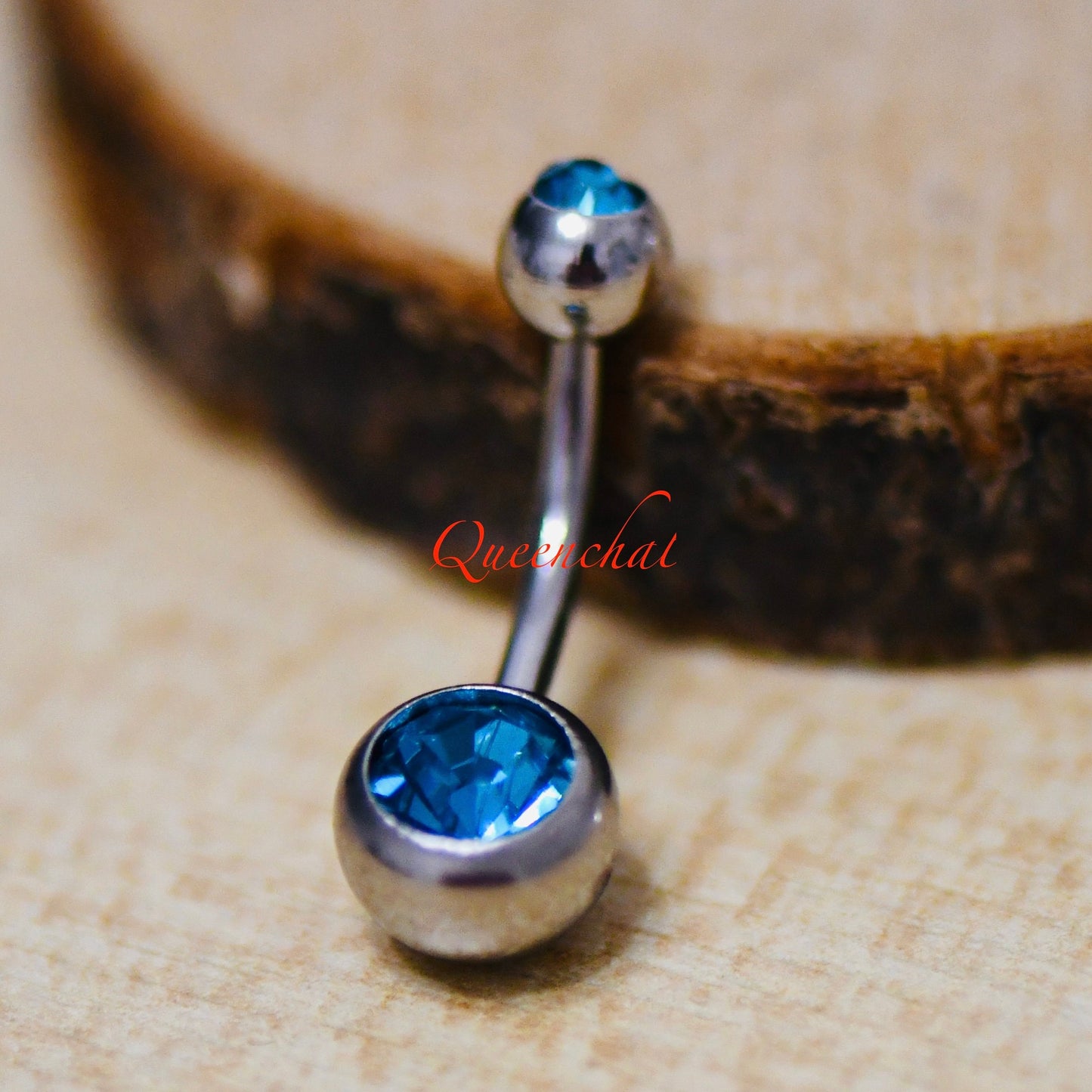 14G 316L Surgical Steel Double Jewelled Belly Bar Double Gem Navel Ring Belly Button Bar Silver Belly Bar