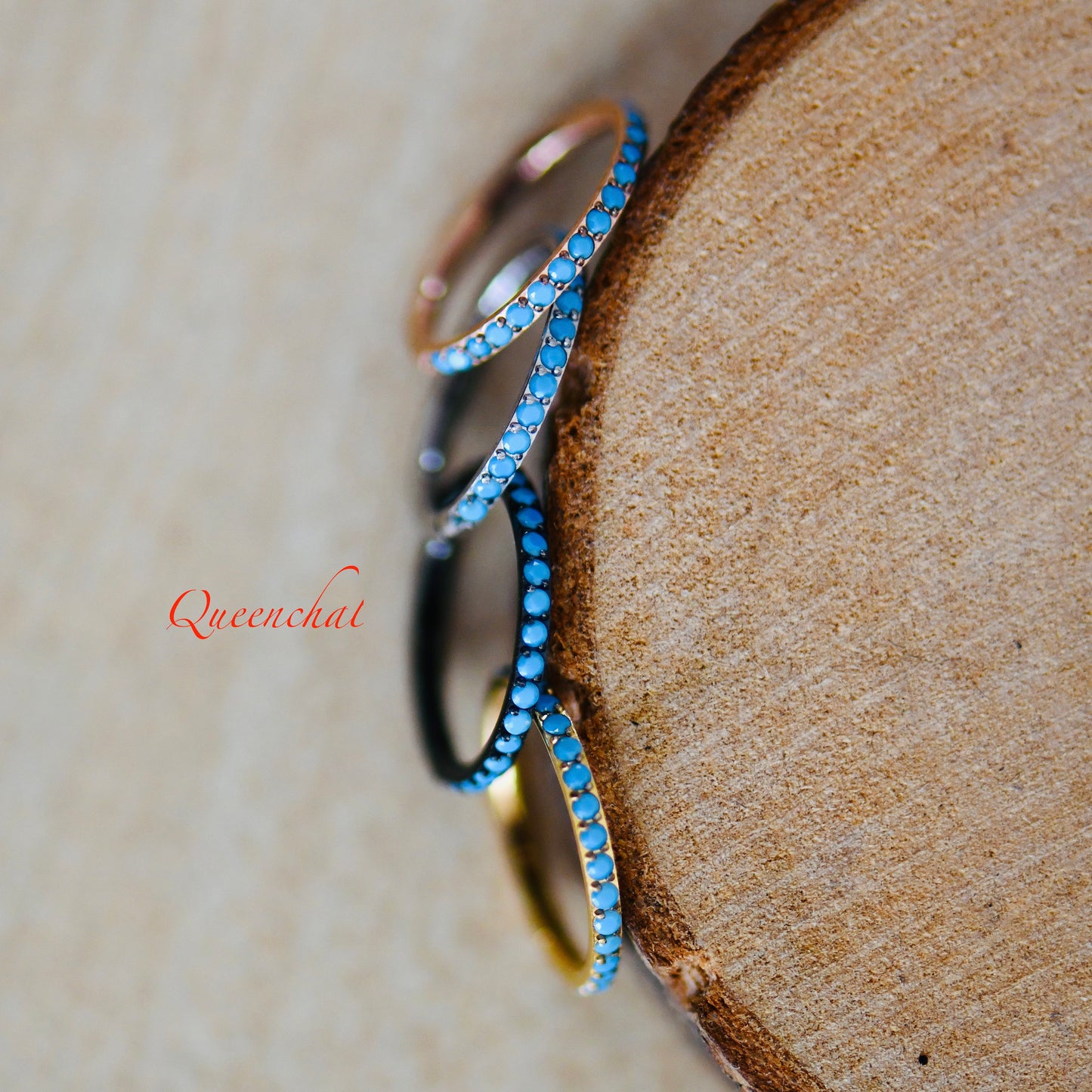 F136 Titanium 16G Blue Turquoise Micro Pave Segment Ring Hinged Septum Clicker Ring Conch Tragus Helix Hoop