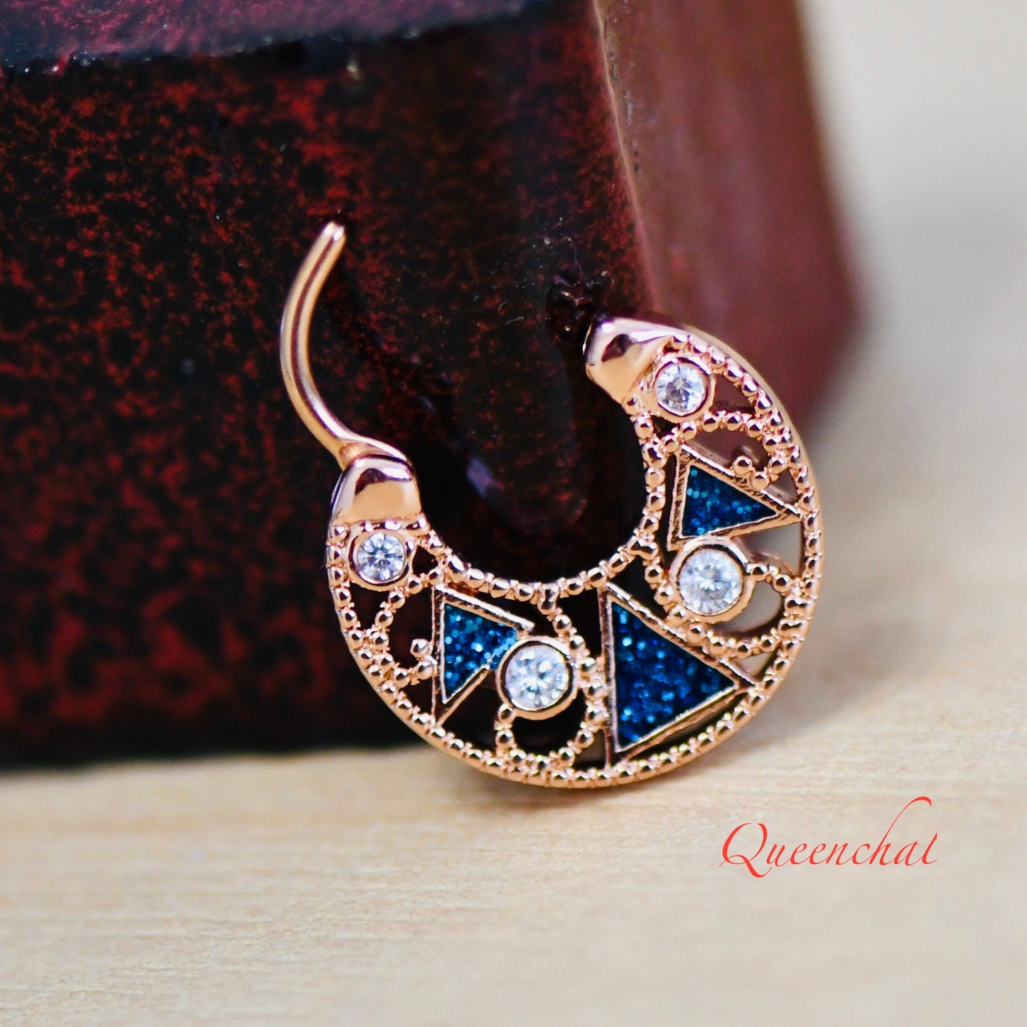 16G Hawaiian Style Septum Ring Ring Daith Septum Ring Hinged Clicker Rose Gold