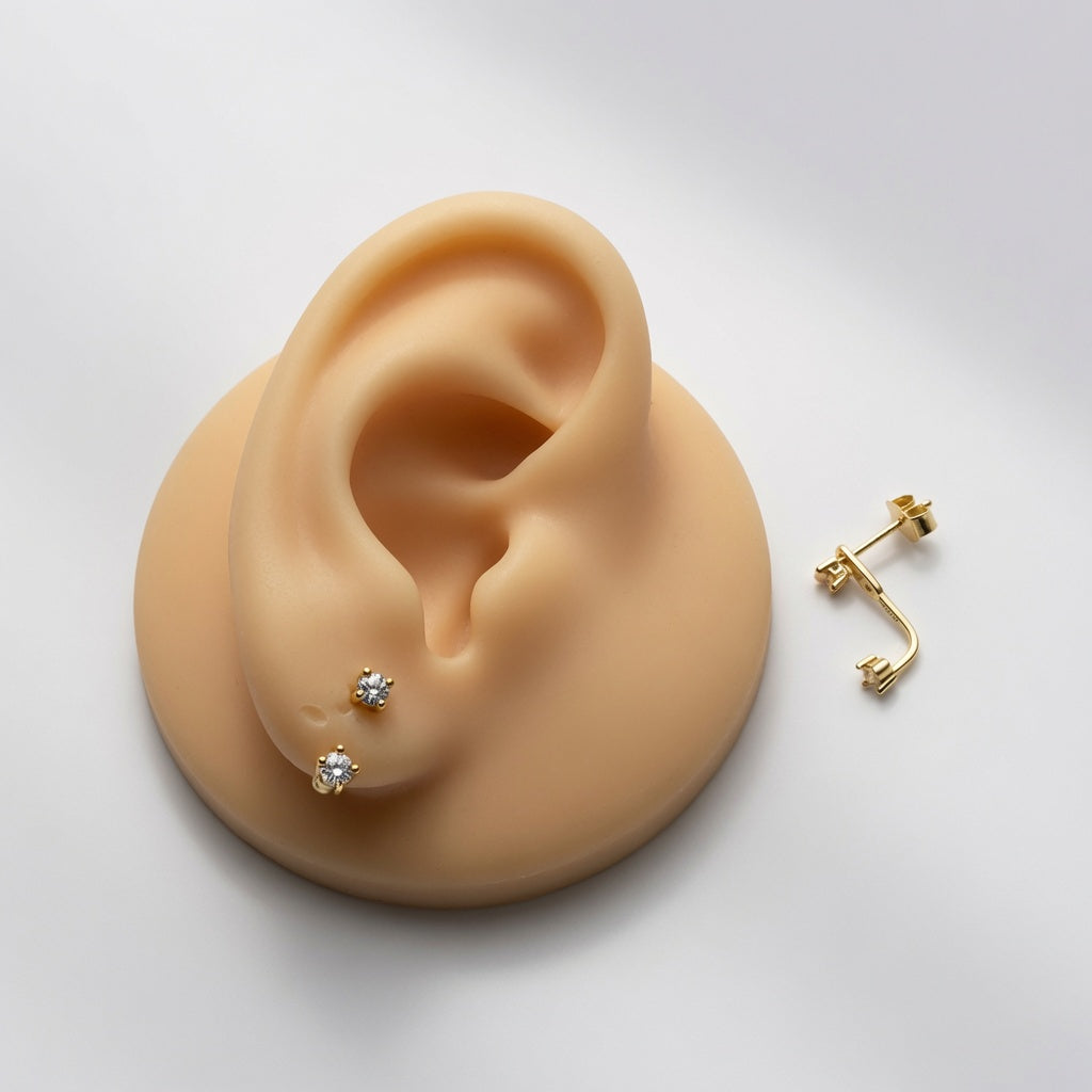 S925 Gold Plated Citrine Ear Jacket Earrings – November Birthstone