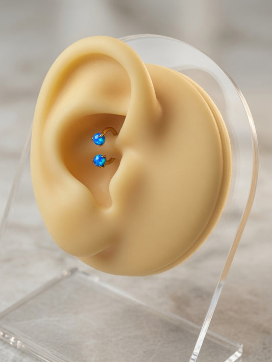 Titanium Rose Gold Internally Threaded Opal Septum Ring – 16G (1.2mm)