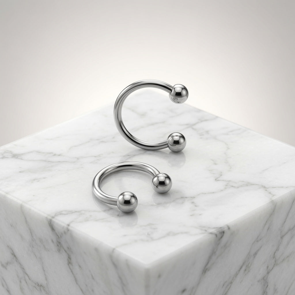 Titanium Horseshoe Septum Ring – Externally Threaded – 16G (1.2mm)