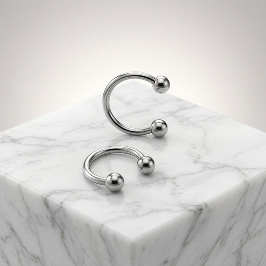 Titanium Horseshoe Septum Ring – Externally Threaded – 16G (1.2mm)