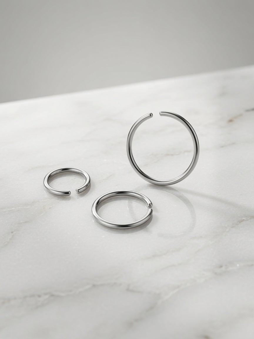 Titanium Open Nose Ring Hoop – Seamless Nose Hoop
