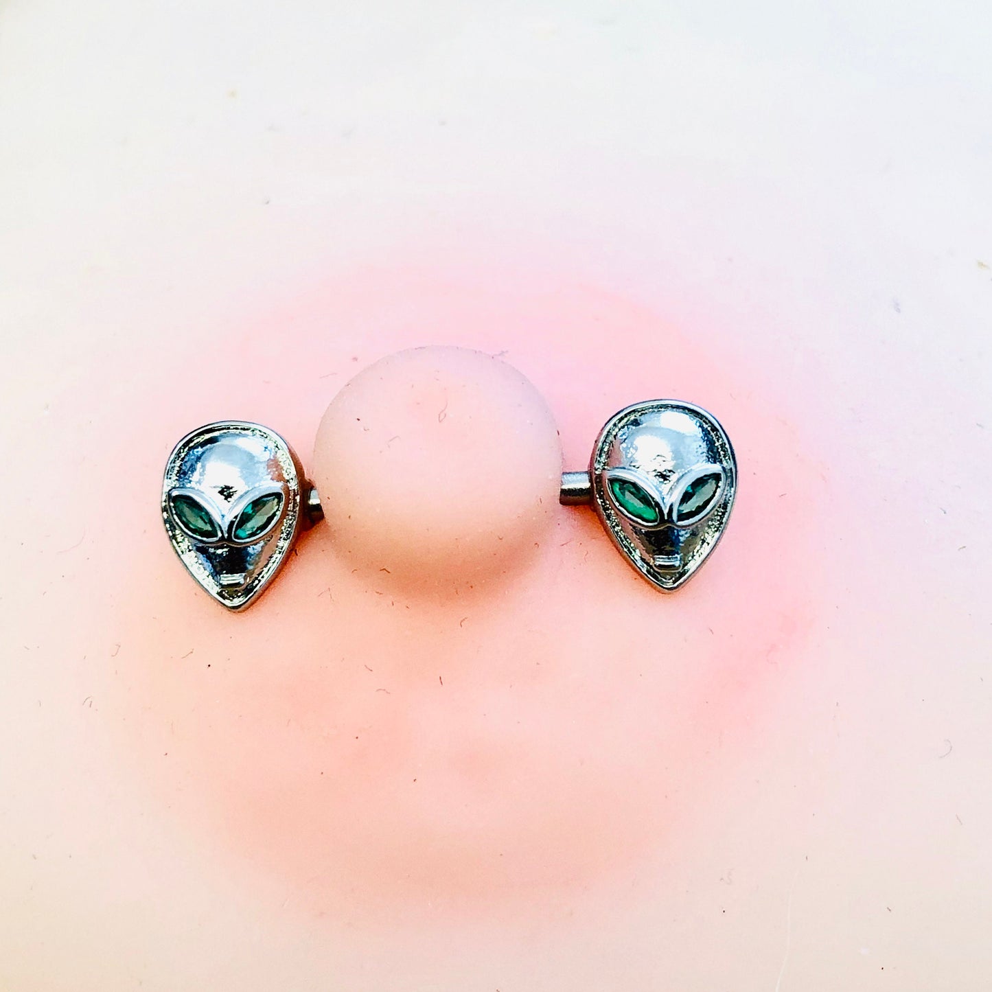 316L 14G Alien Faces Nipple Bars Nipple Piercing Jewellery