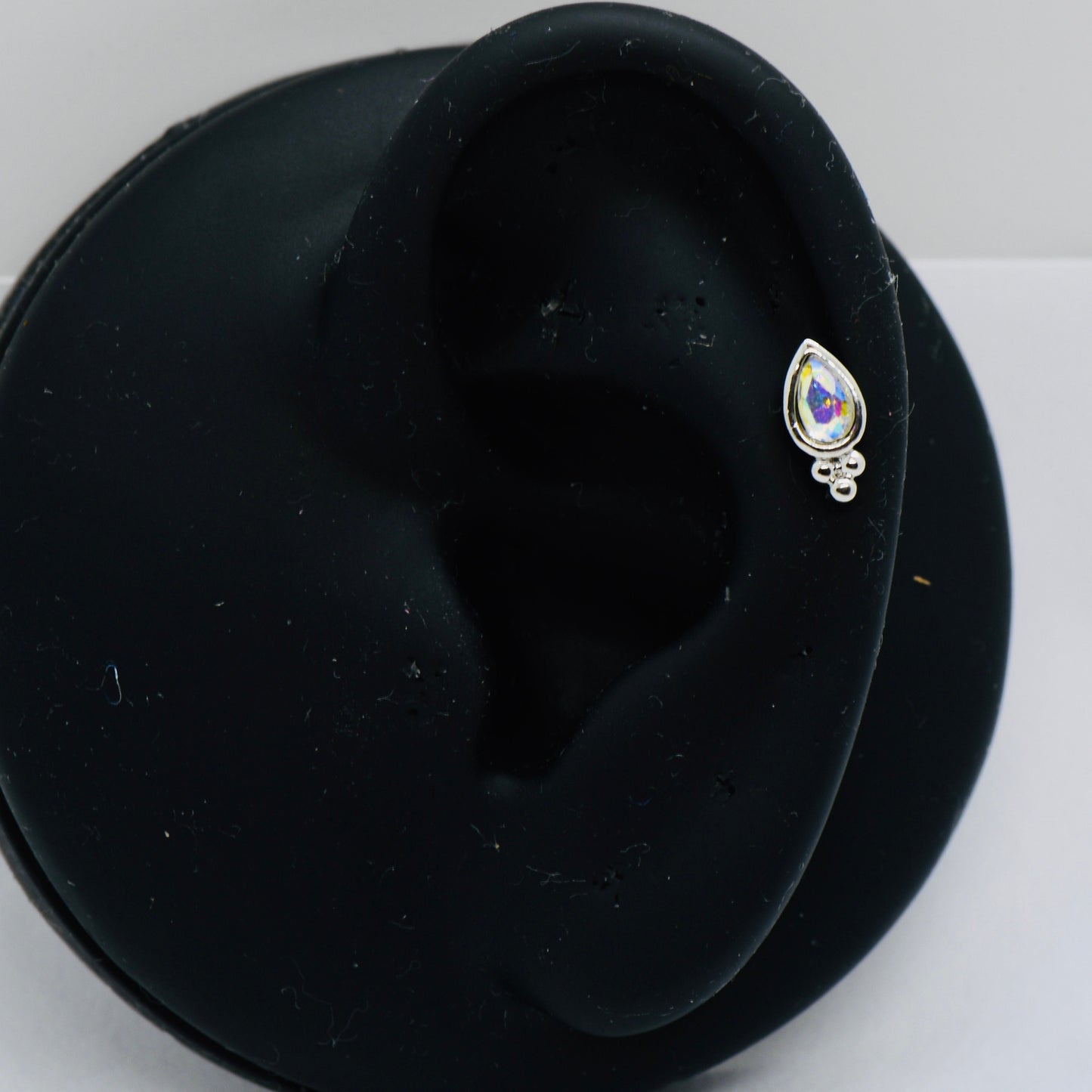 16G 316L Surgical Steel AB CZ Crown Stud Earring Nose Stud
