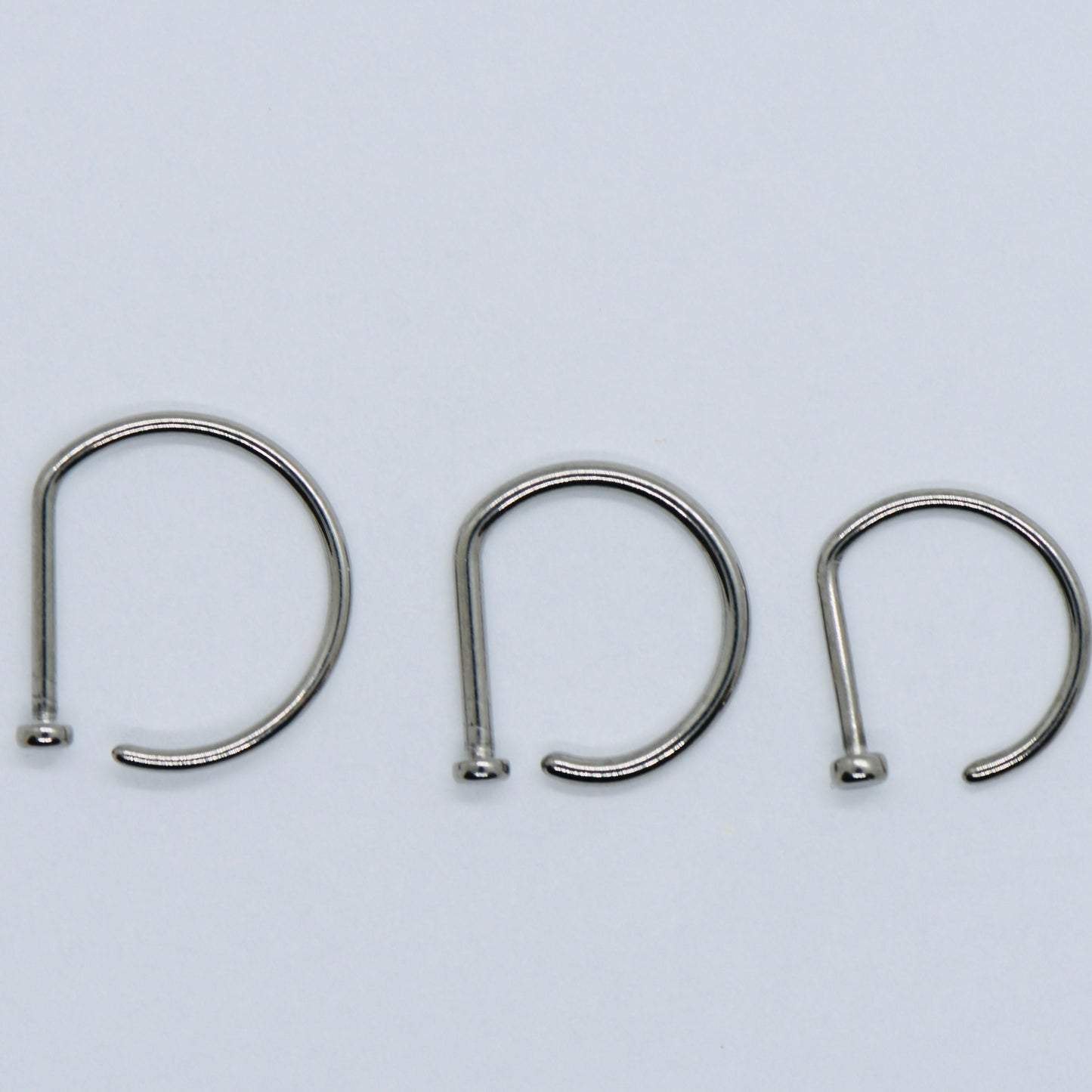 F136 Titanium 20g, 18g D Shape Nose Ring