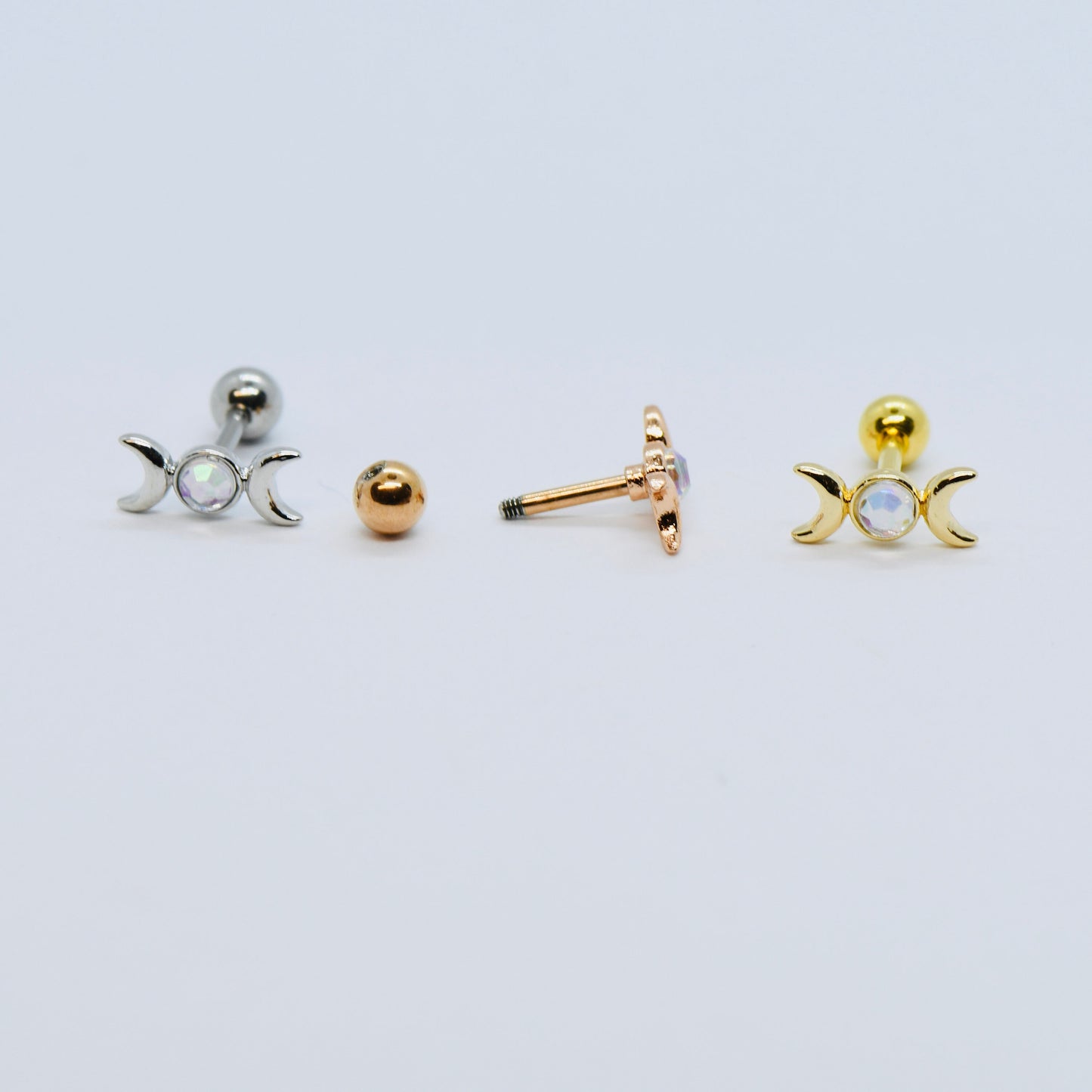 16G 316L Surgical Steel AB CZ Stud Earring Nose Stud