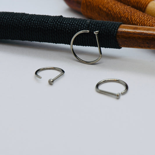 F136 Titanium 20g, 18g D Shape Nose Ring