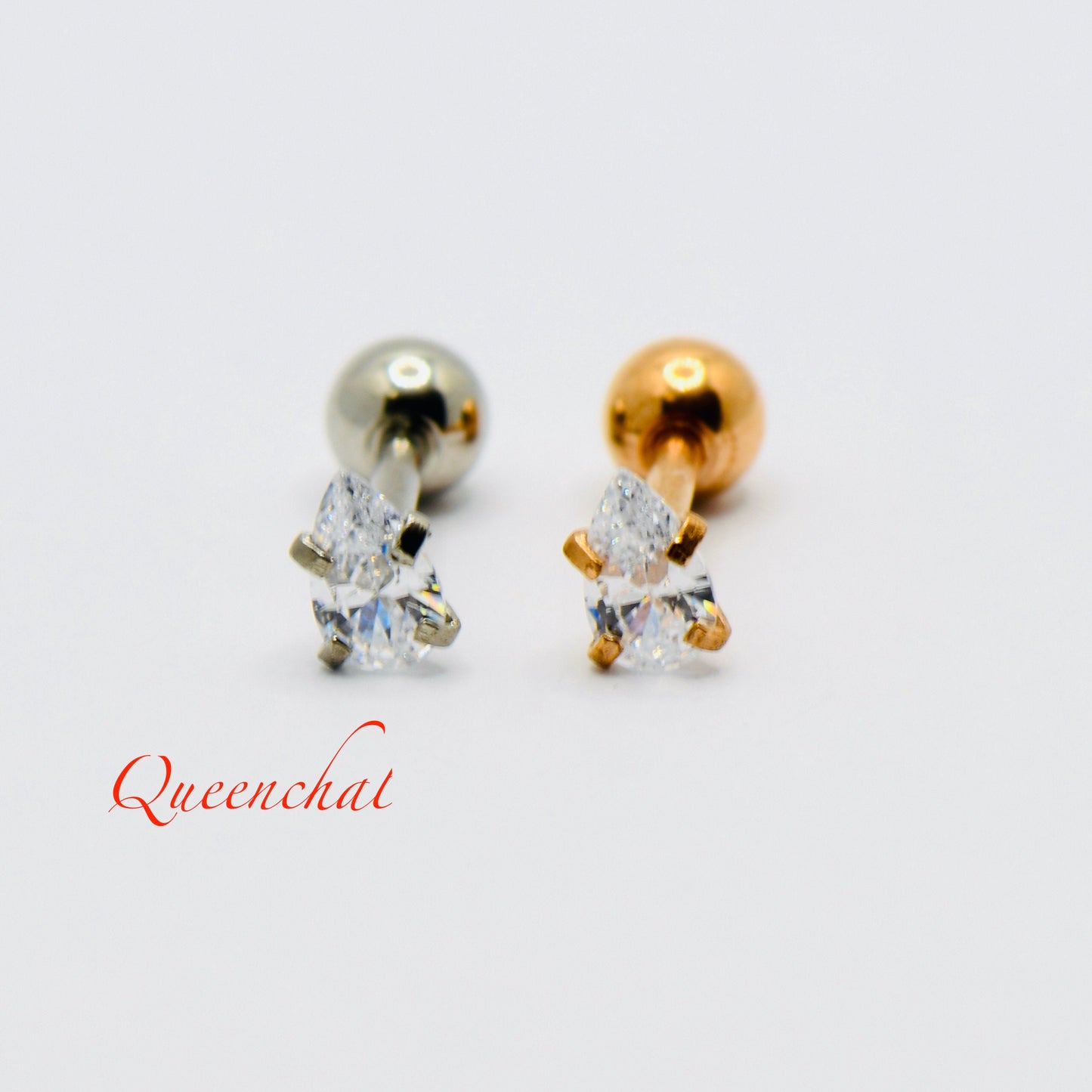 16G 316L Surgical Steel Tear Drops Cartilage Stud Earring