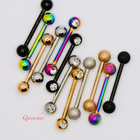 14G 316L Surgical Steel Nipple Bar, Lip Bar, Vertical Piercing Bar