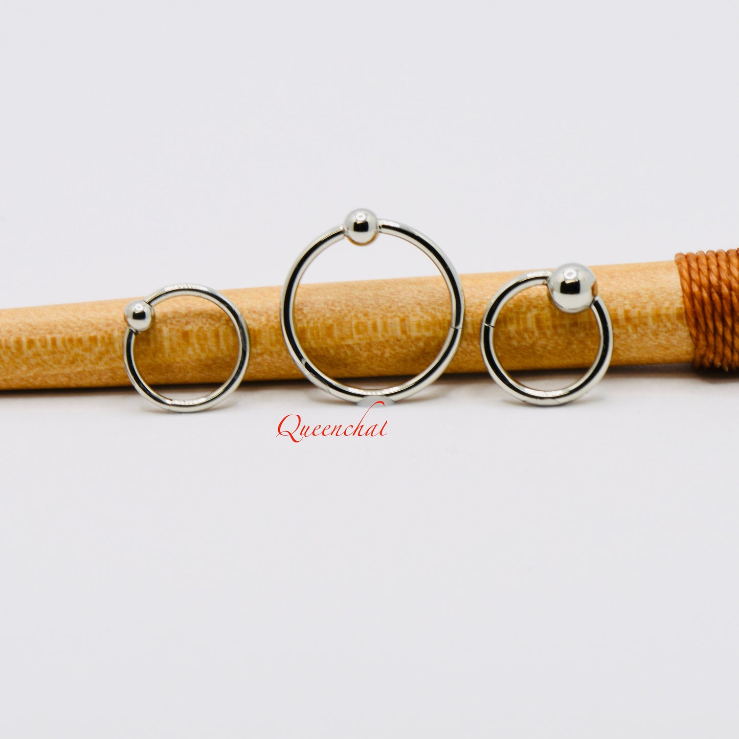 16G 316L Surgical Steel Segment Ring With a Bead Hinged Clicker Helix, Conch, Septum Ring BCR Shaped Segment Ring