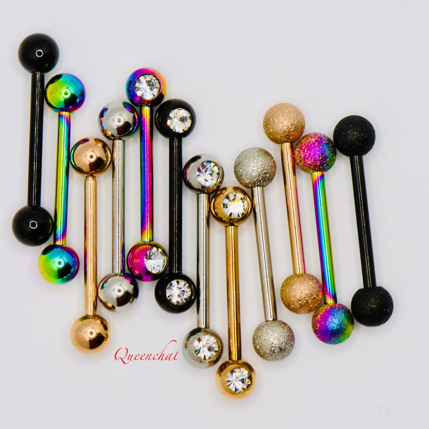 14G 316L Surgical Steel Nipple Bar, Lip Bar, Vertical Piercing Bar