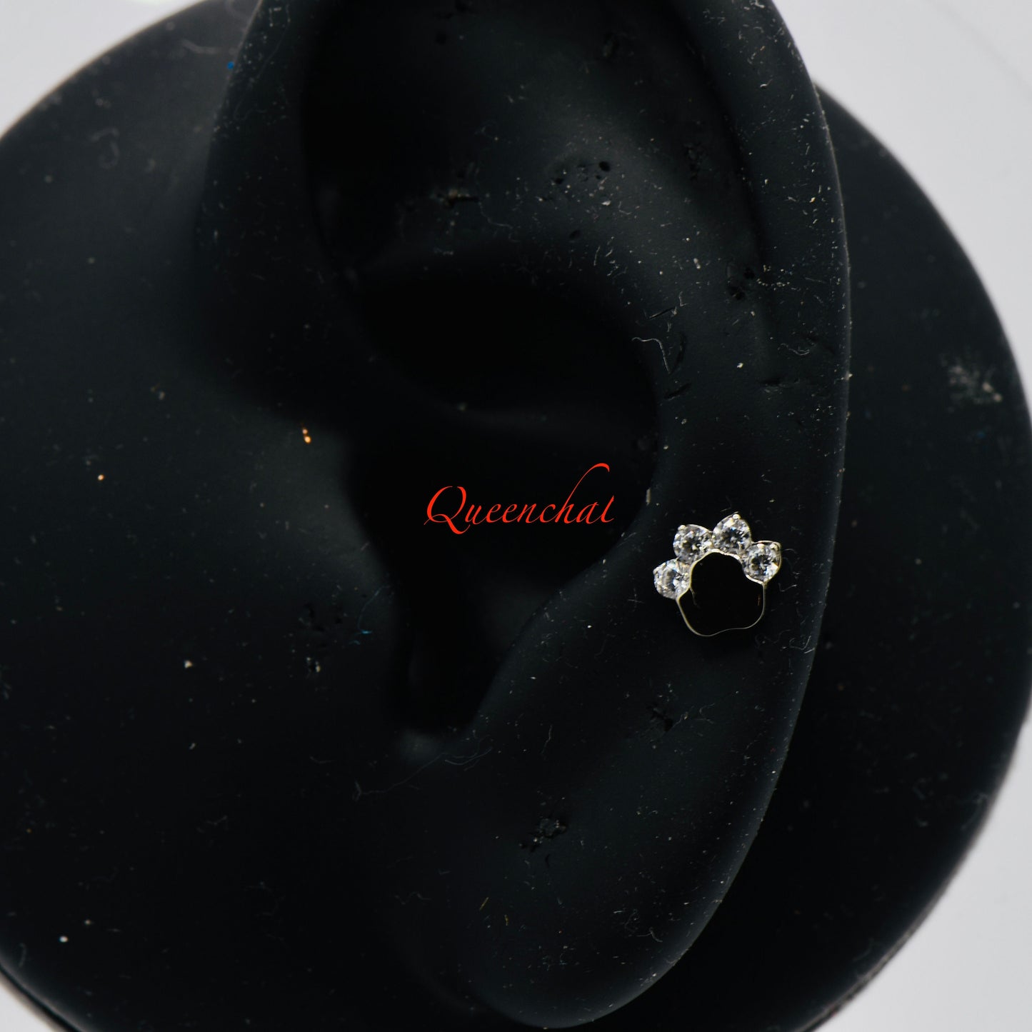 G23 Titanium 16G Internally Threaded Pet Paw Animal Love Labret Piercing Stud Earring, Medusa Piercing