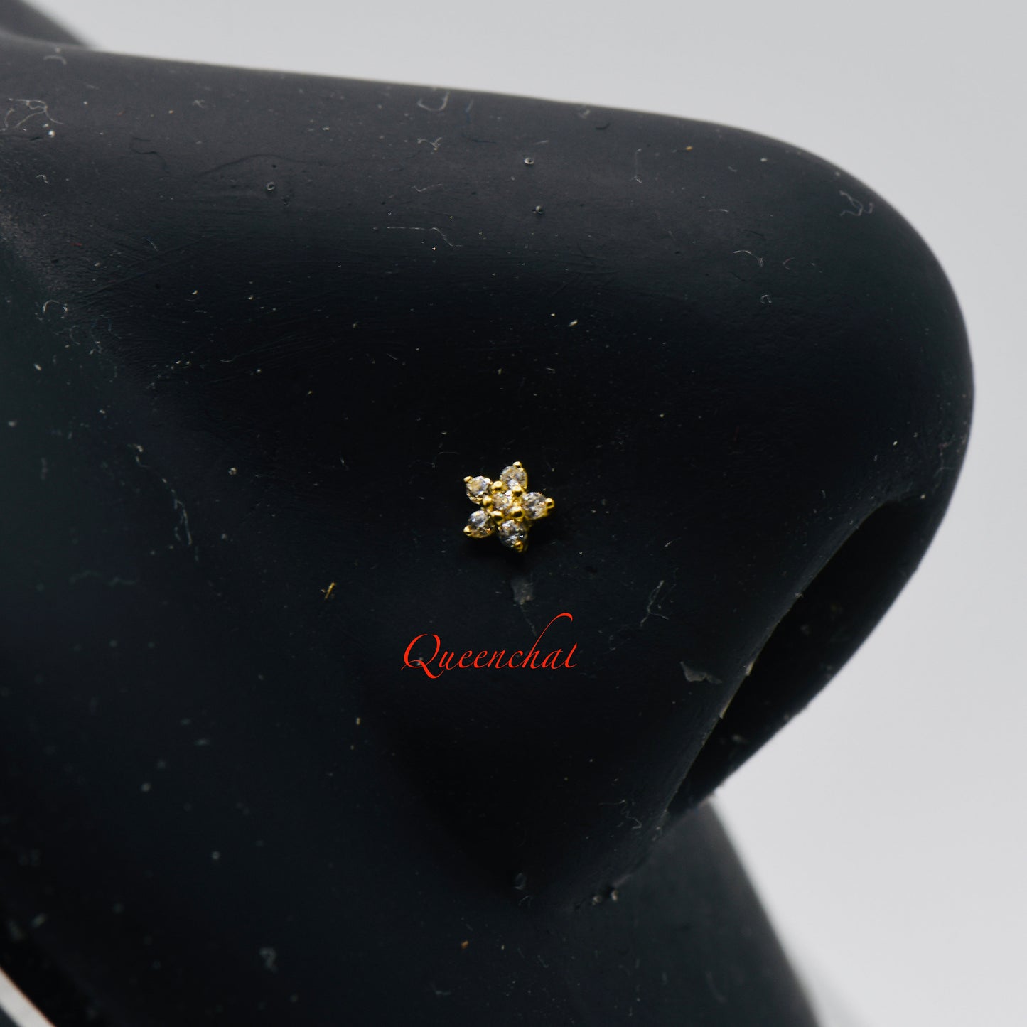 20G 14K Solid Gold Flower Nose Stud