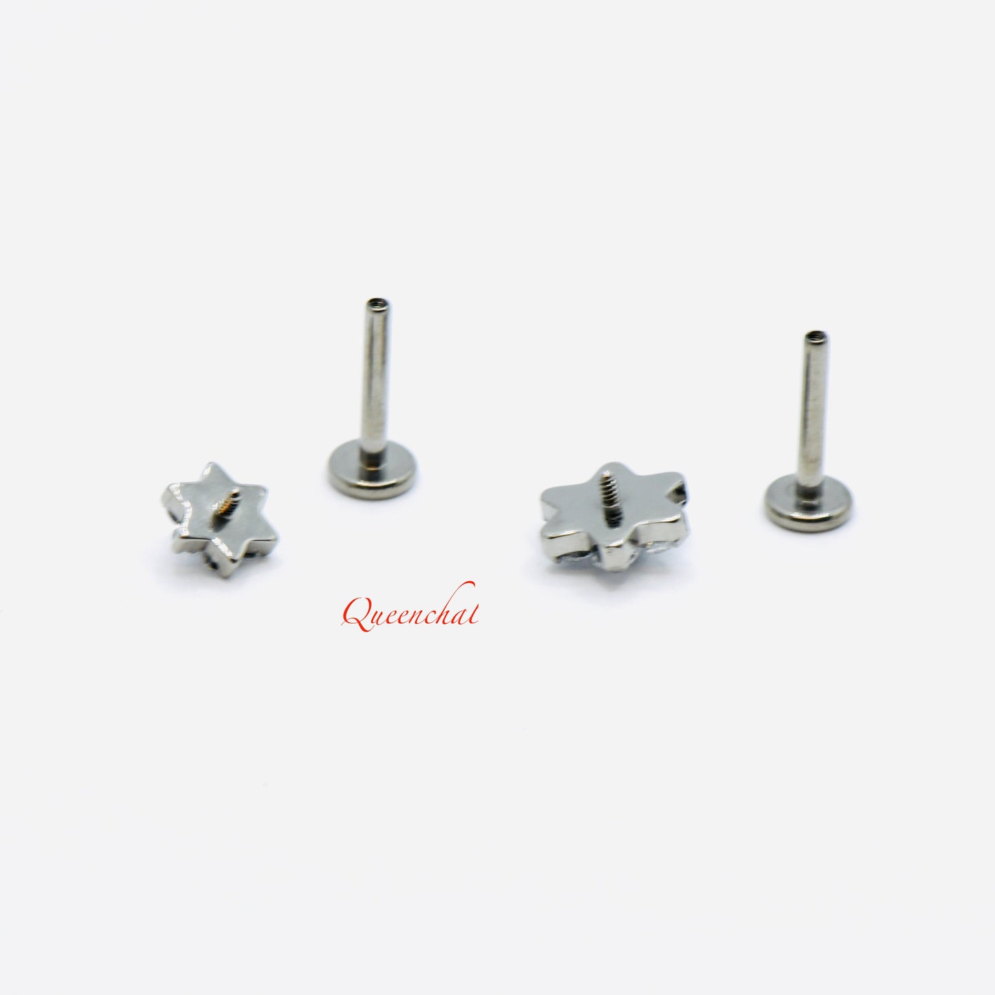 F136 Titanium 16G Flower Labret Stud Medusa Stud