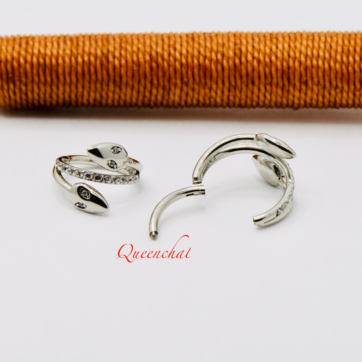 16G 316L S/S Double Snake Headedl Hinged Segment Ring Septum Ring Nose Ring