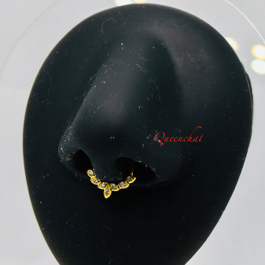 16G 316L S/S Seven Petals Design Hinged Segment Ring Septum Ring Nose Ring 8mm