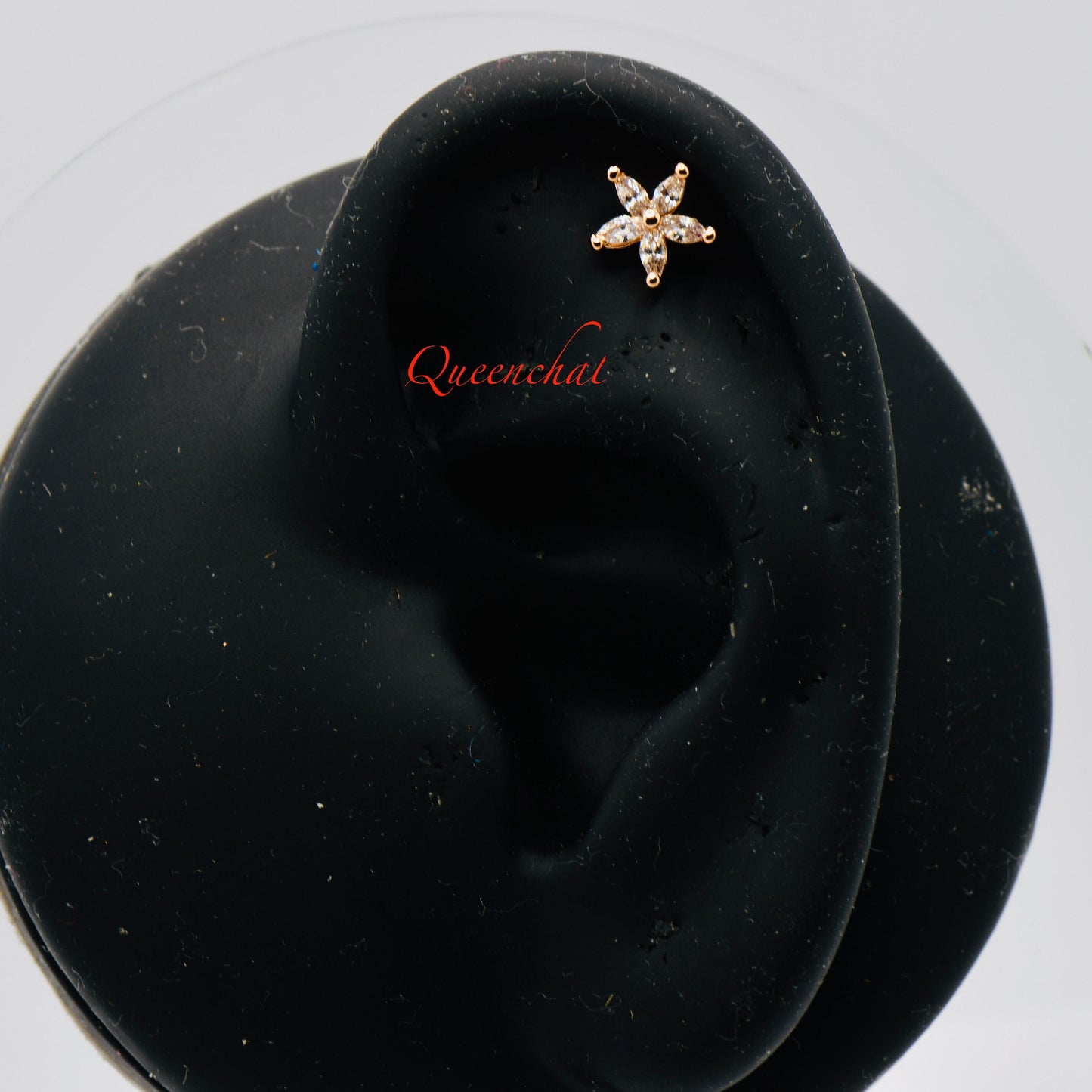 16G 316L Surgical Steel Five Petals Flower Stud Earring