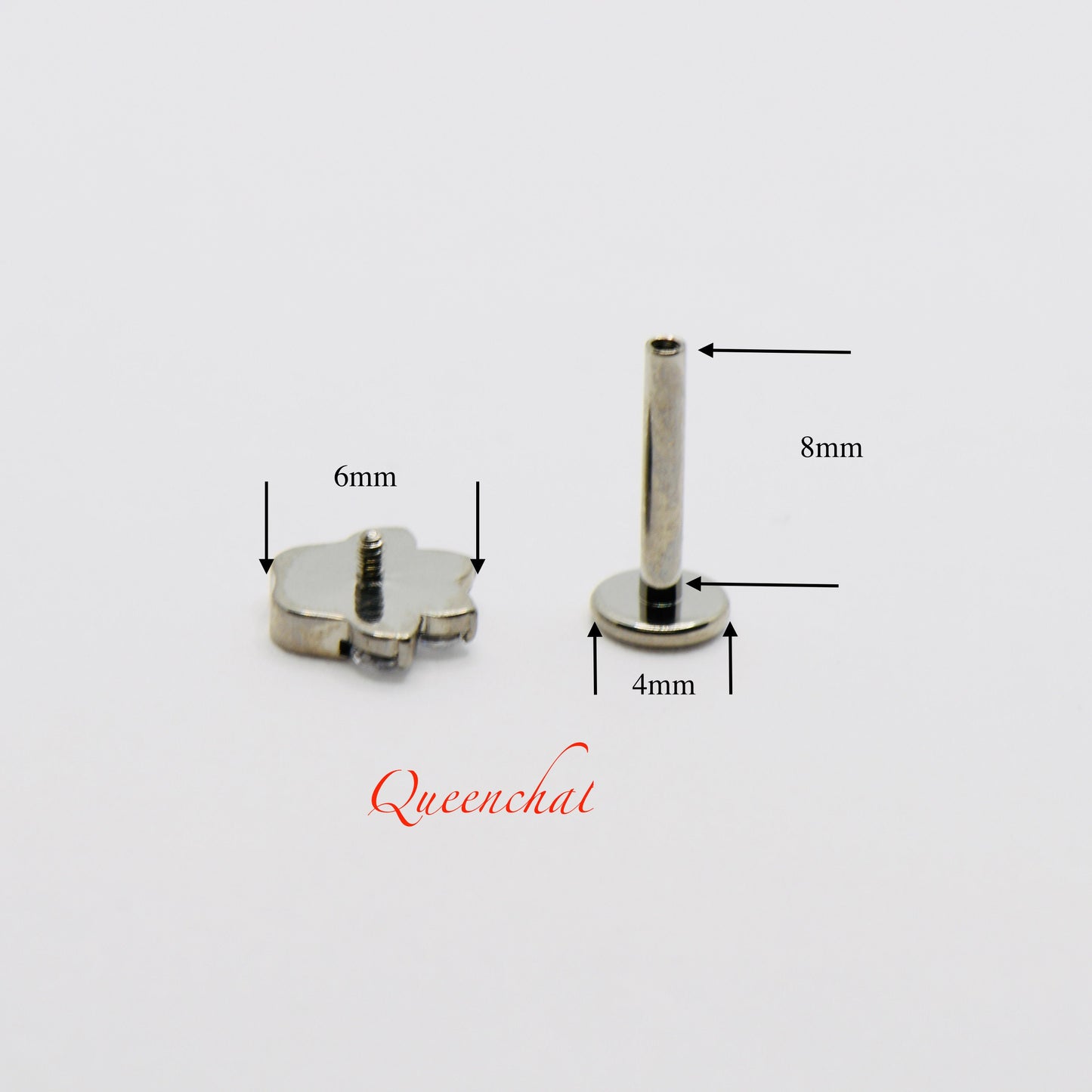 G23 Titanium 16G Internally Threaded Pet Paw Animal Love Labret Piercing Stud Earring, Medusa Piercing