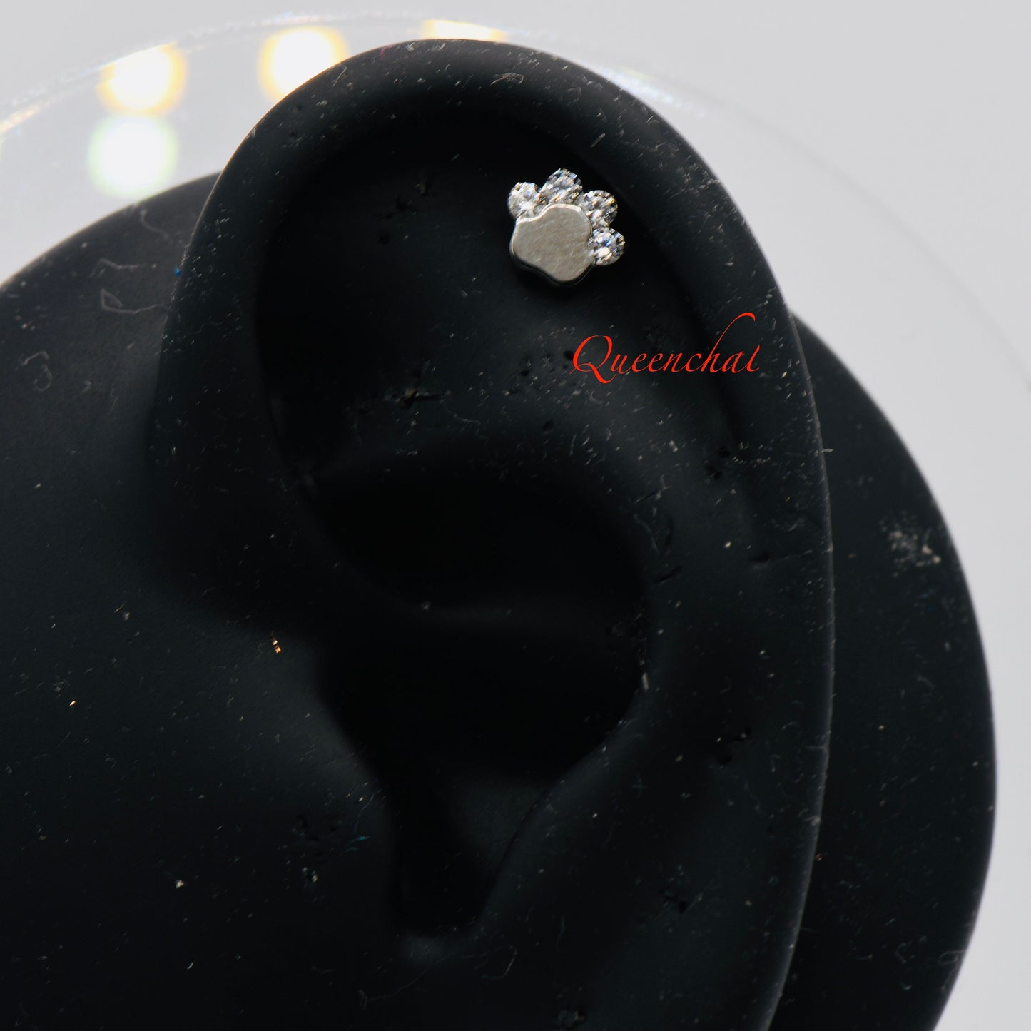 G23 Titanium 16G Internally Threaded Pet Paw Animal Love Labret Piercing Stud Earring, Medusa Piercing