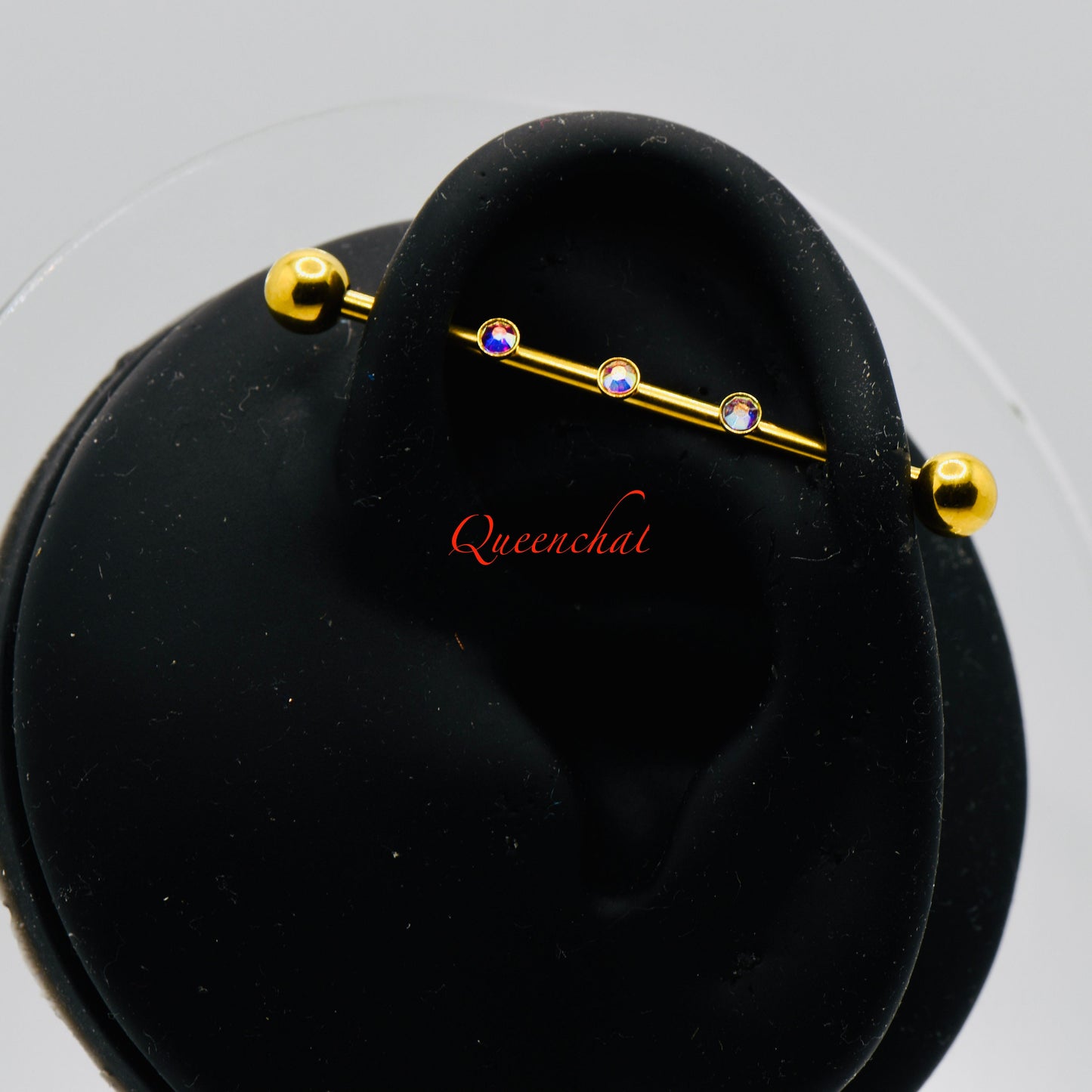 14G 316L Surgical Steel AB CZ Industrial Barbell Long Barbell Ear Piercing