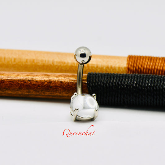 14G 316L Surgical Steel Round Clear Crystal Belly Bar Navel Ring Belly Piercing Jewellery