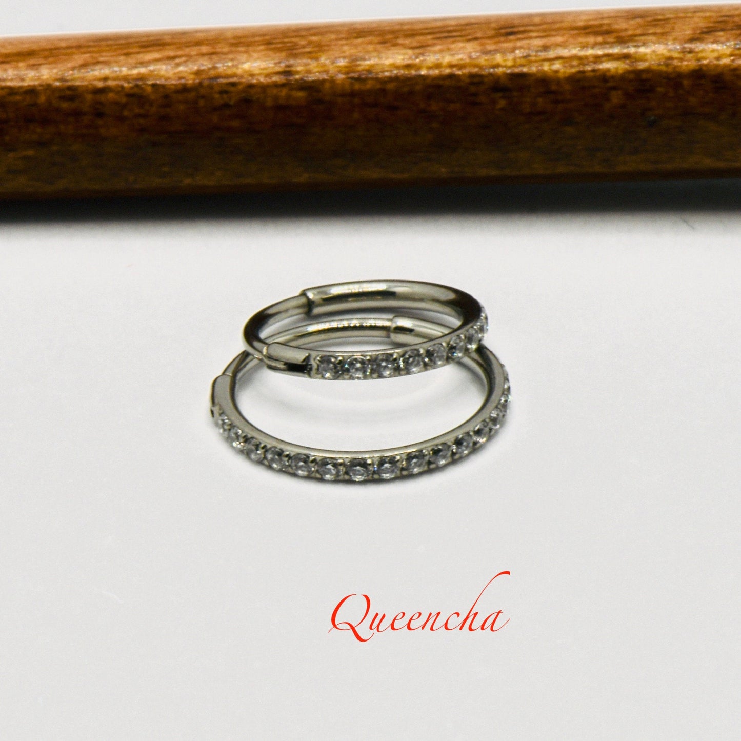F136 Titanium 18G, 20G CZ Segment Ring Hinged Septum Clicker Ring Conch Tragus Helix Hoop