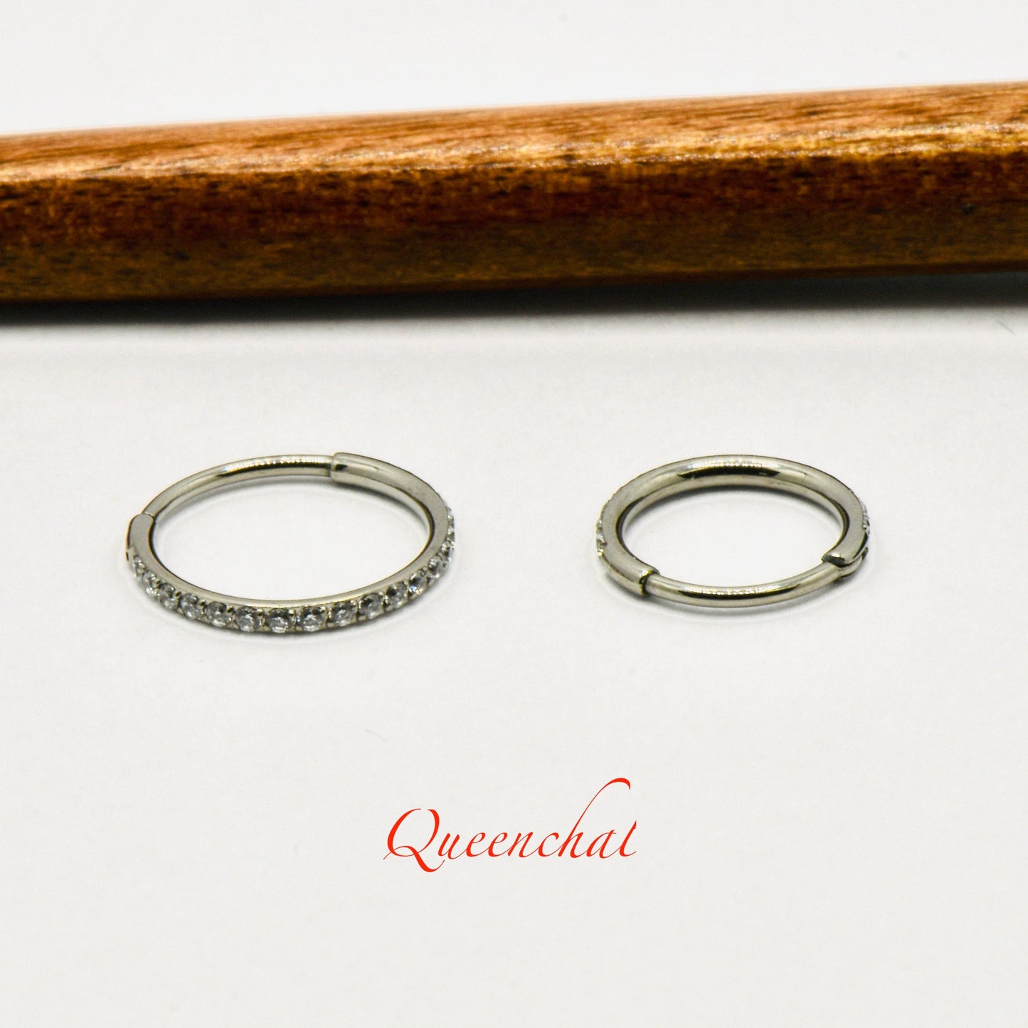 F136 Titanium 18G, 20G CZ Segment Ring Hinged Septum Clicker Ring Conch Tragus Helix Hoop