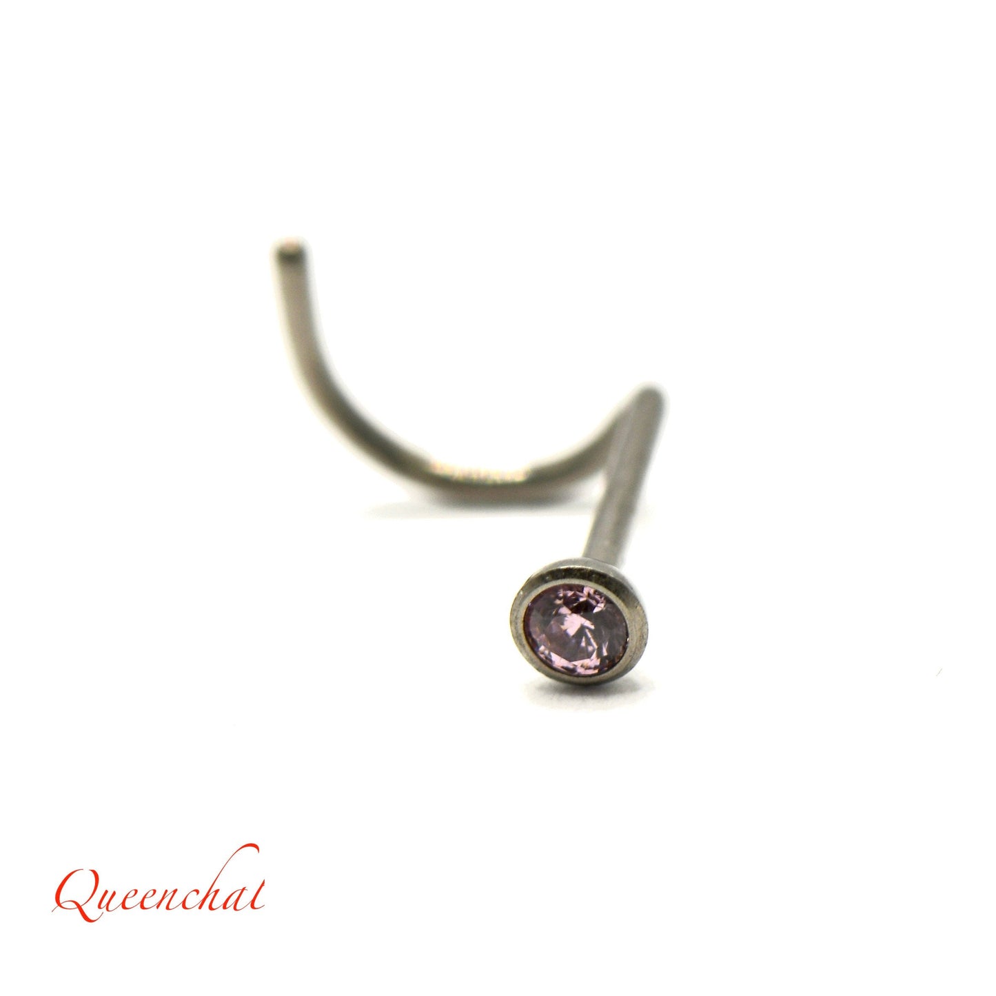 22G, 20G, 18G F136 Titanium CZ Nose Stud