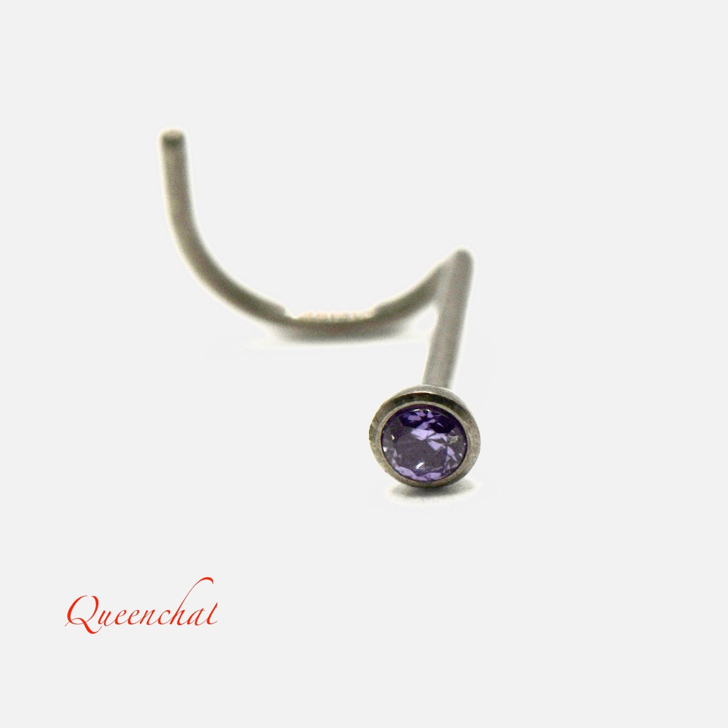 22G, 20G, 18G F136 Titanium CZ Nose Stud
