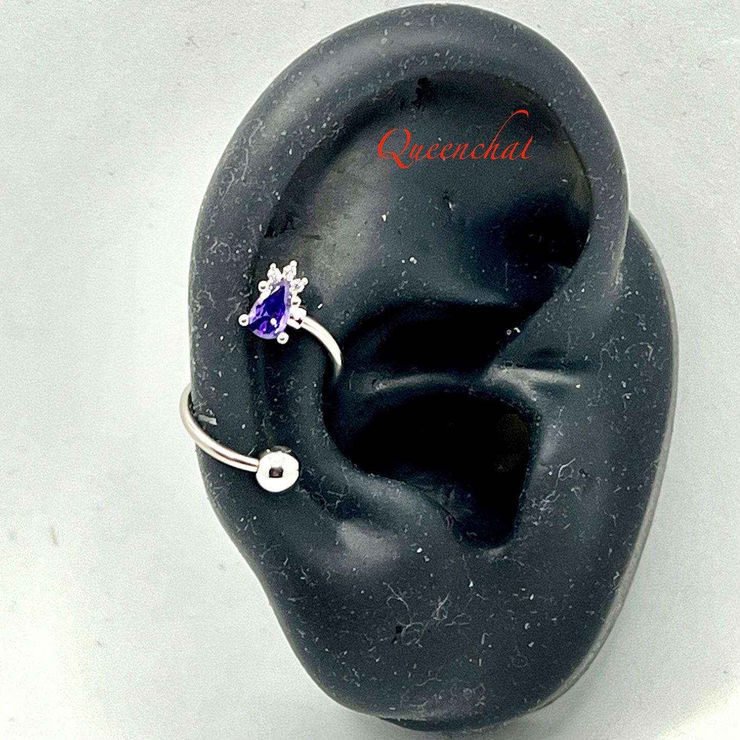 Twisted Conch Earring 316L S/S Bee, Flower, Amethyst 16G Twist Lip Spiral Ring Belly Bars Cartilage Earring Piercing Jewellery
