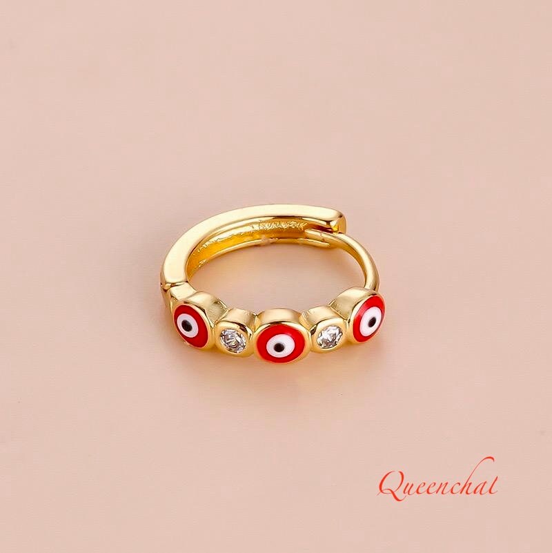 316L Surgical Steel Gold Evil Eye Huggie Hoop Earrings Daily Hoop Earring Symbol Of Protection Hoops Earrings