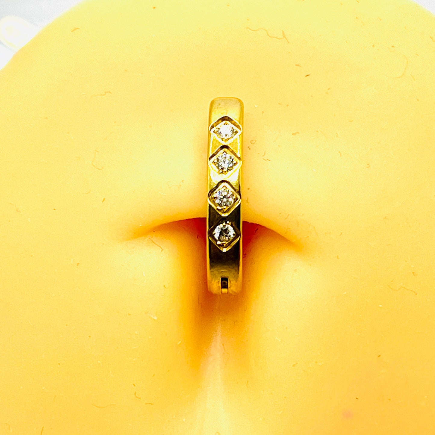 14G Minimalist Clicker Ring With Sparkling Square Gems, Clicker Navel Ring, Belly button Clicker 10mm Belly Bar
