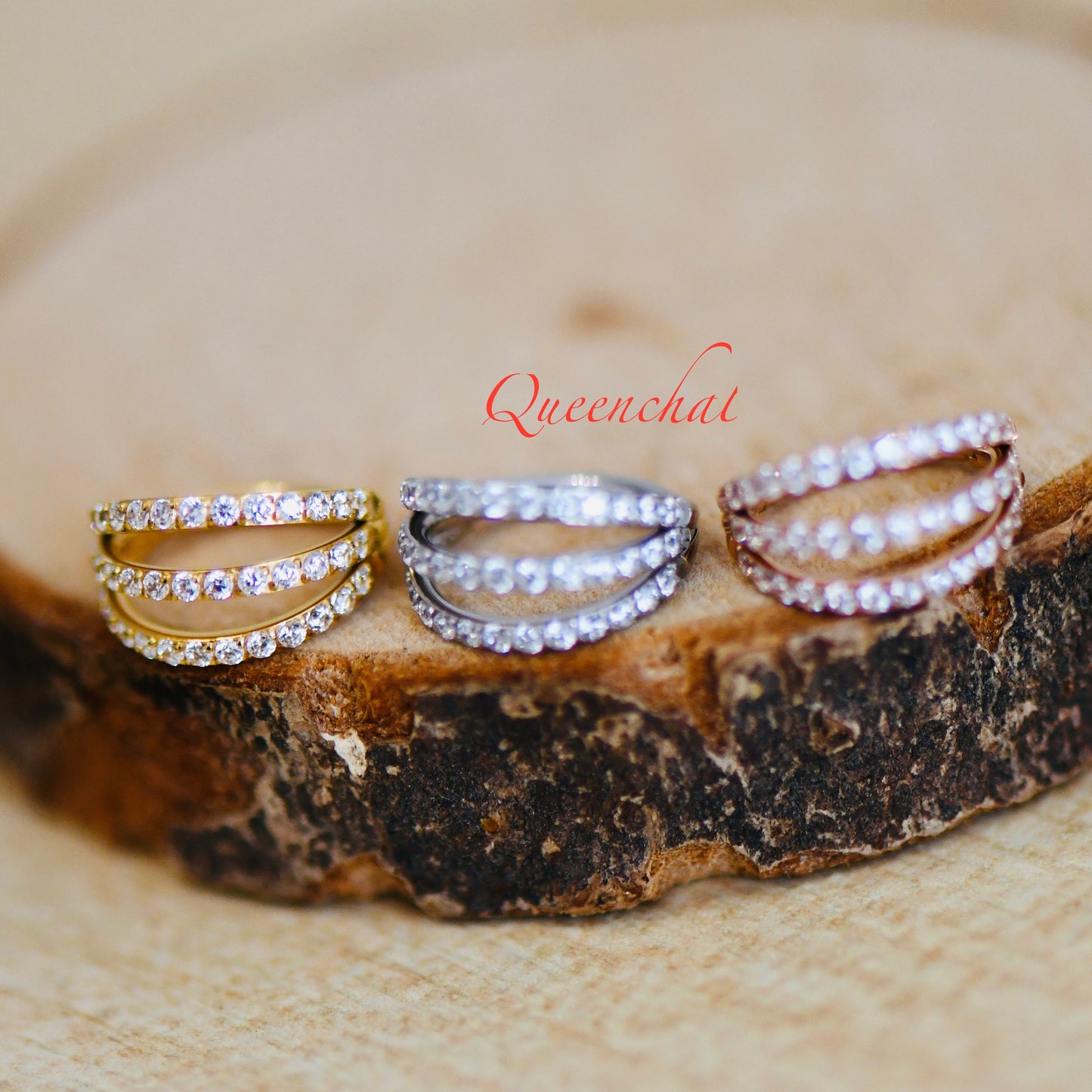 16G 316L S/S Three Layers Micro Pave Hinged Segment Ring Septum Ring Nose Ring