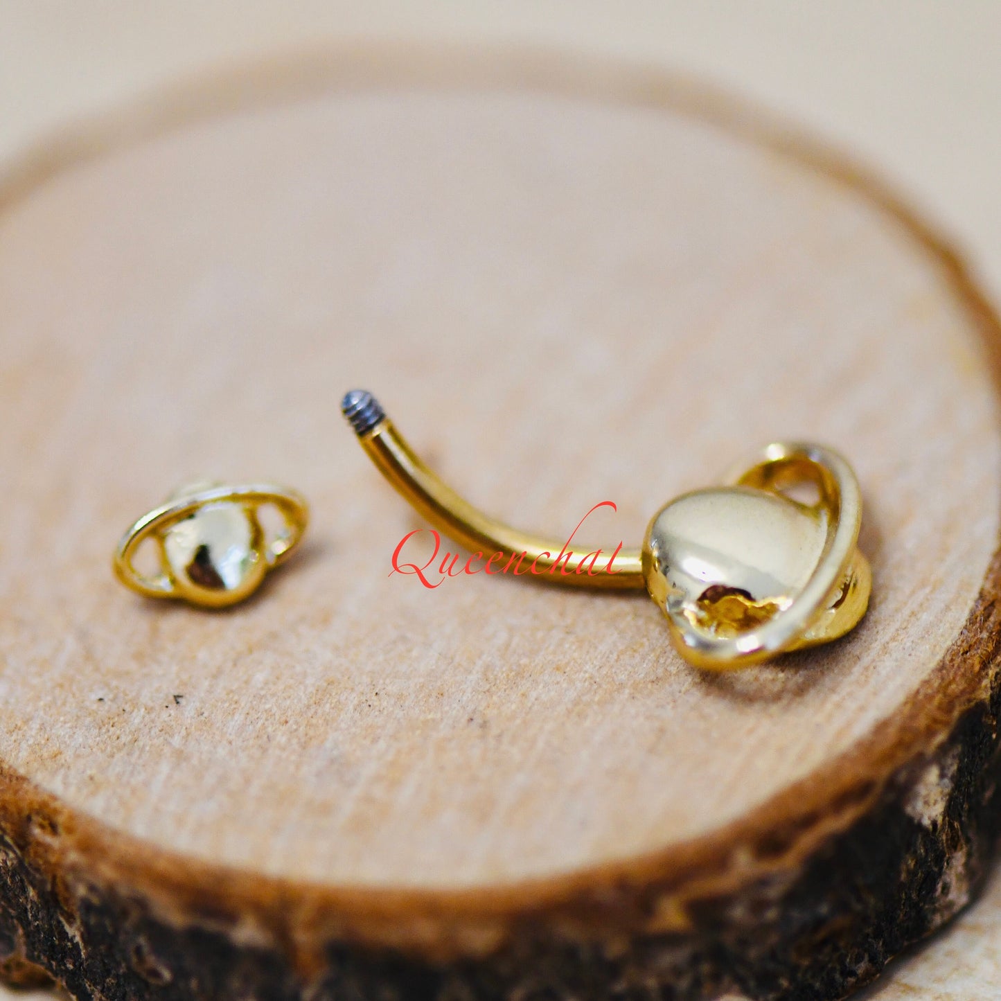 316L Surgical Steel 14G Golden Galaxy Belly Bar, Navel Ring Belly Piercing Jewellery Gold Navel Ring